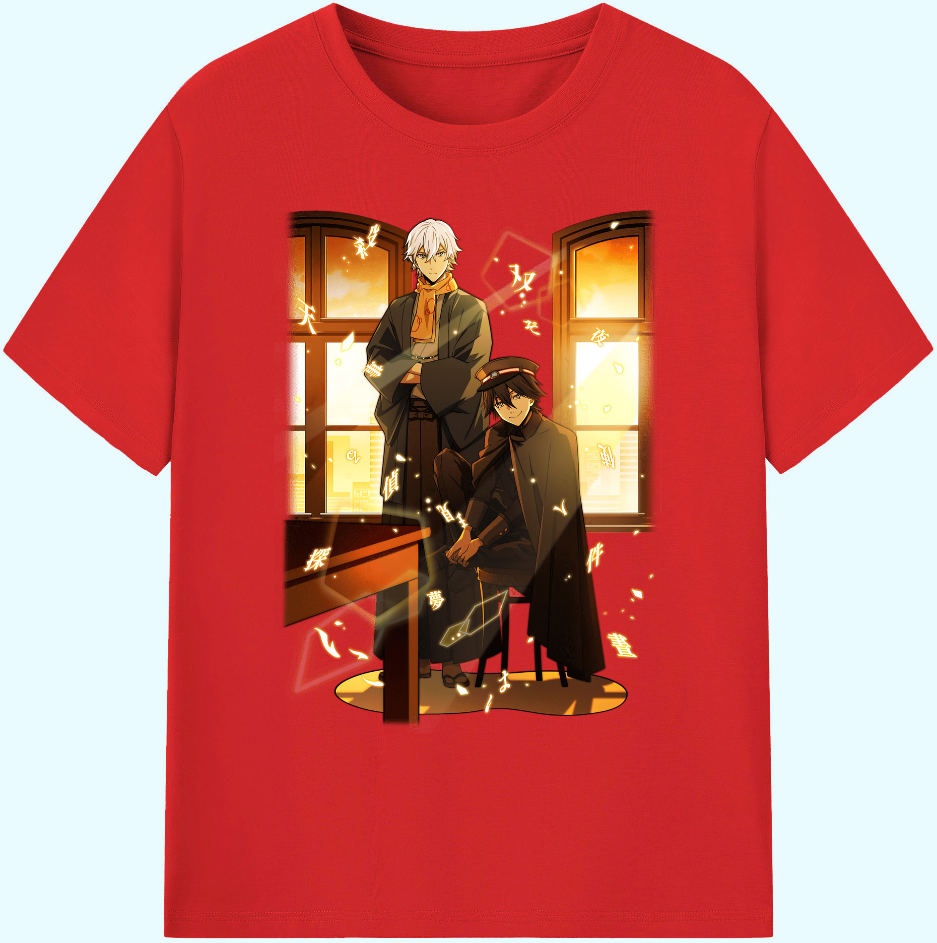 （画像用） 文豪ストレイドッグス Bungo Stray Dogs 綿100％ メンズ半袖Tシャツ｜肌触りやわらか＆通気性