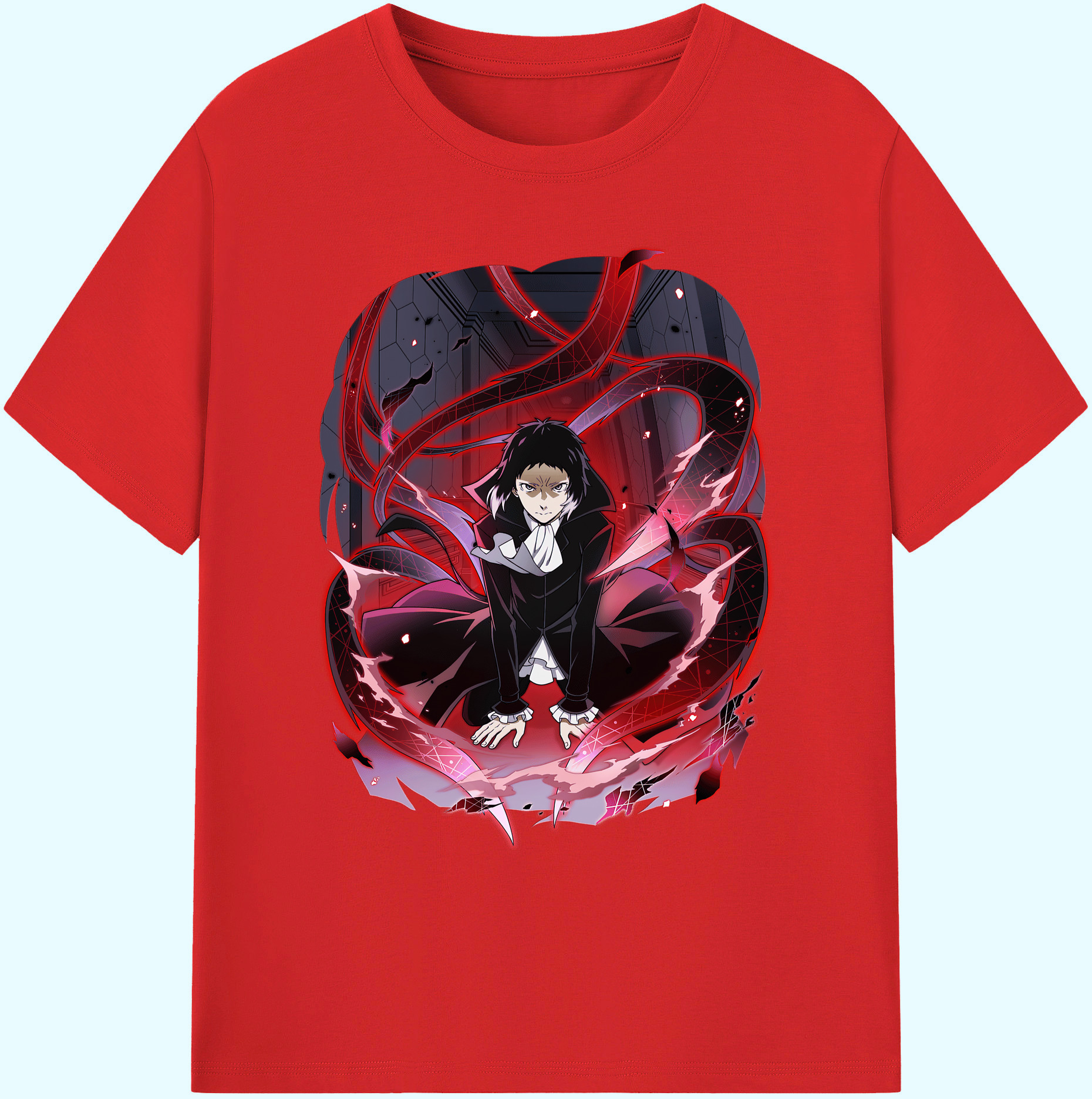 （画像用） 文豪ストレイドッグス Bungo Stray Dogs 綿100％ メンズ半袖Tシャツ｜肌触りやわらか＆通気性