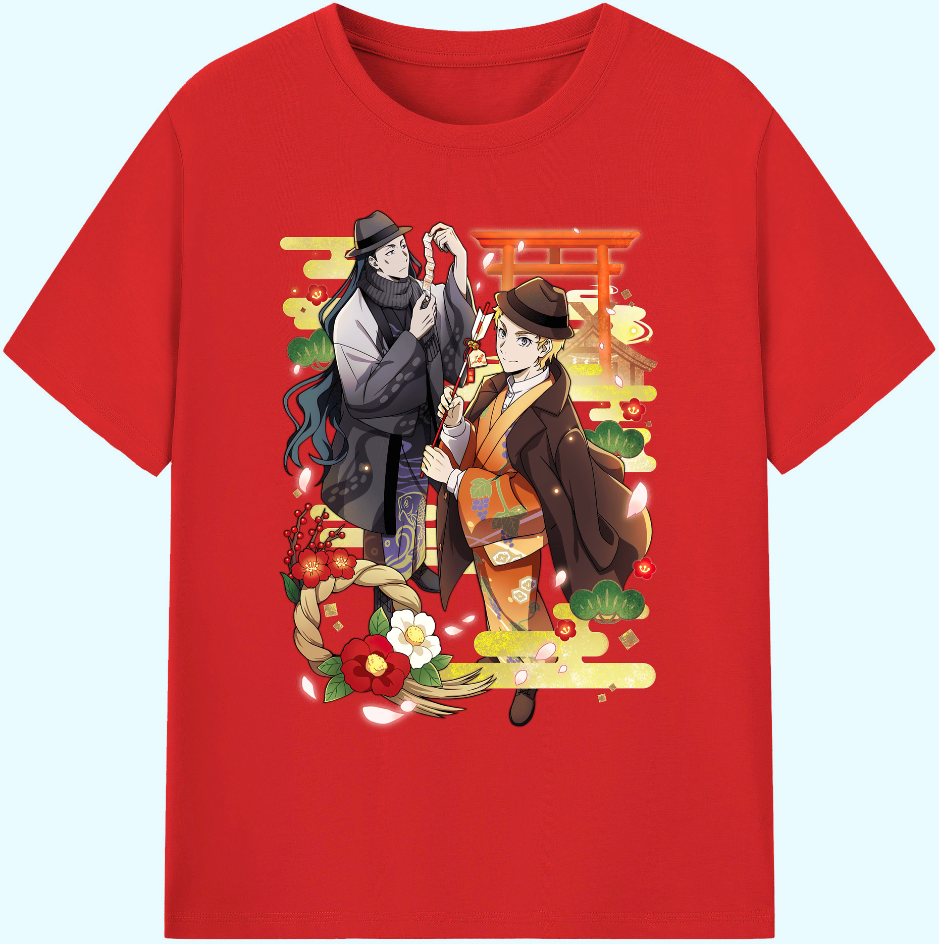 （画像用） 文豪ストレイドッグス Bungo Stray Dogs 綿100％ メンズ半袖Tシャツ｜肌触りやわらか＆通気性