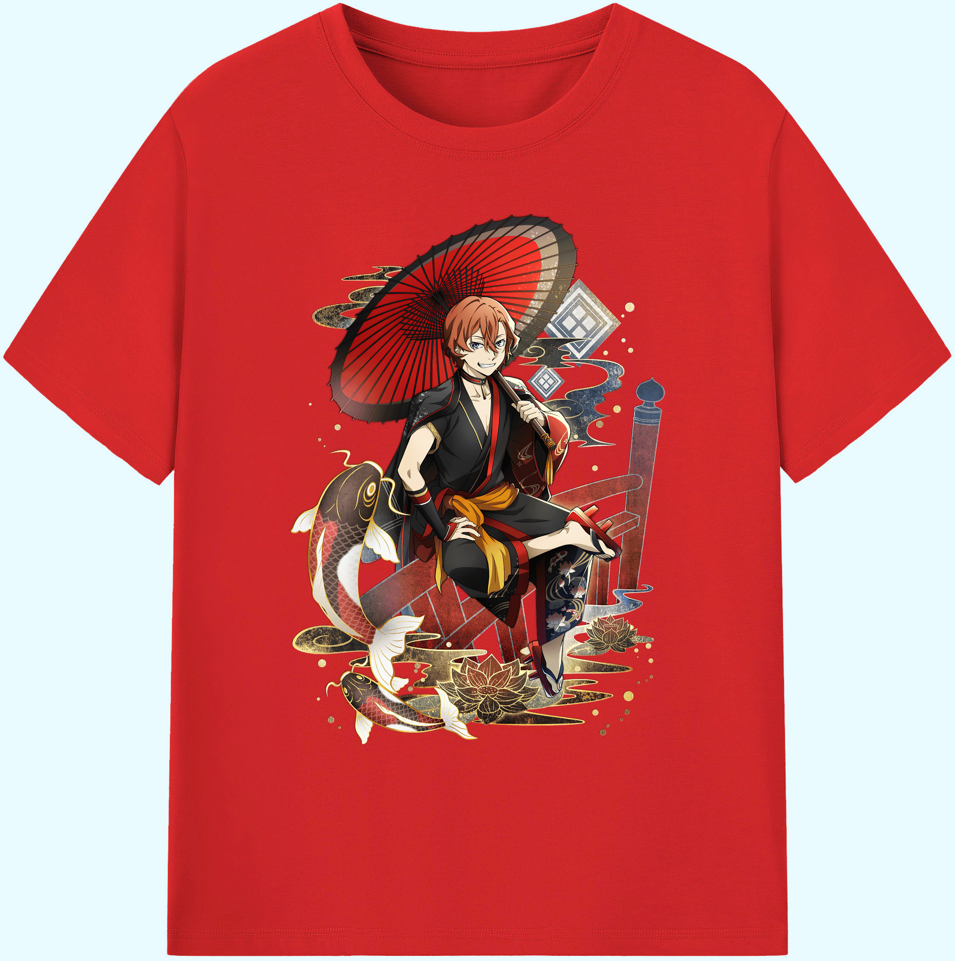 （画像用） 文豪ストレイドッグス Bungo Stray Dogs 綿100％ メンズ半袖Tシャツ｜肌触りやわらか＆通気性