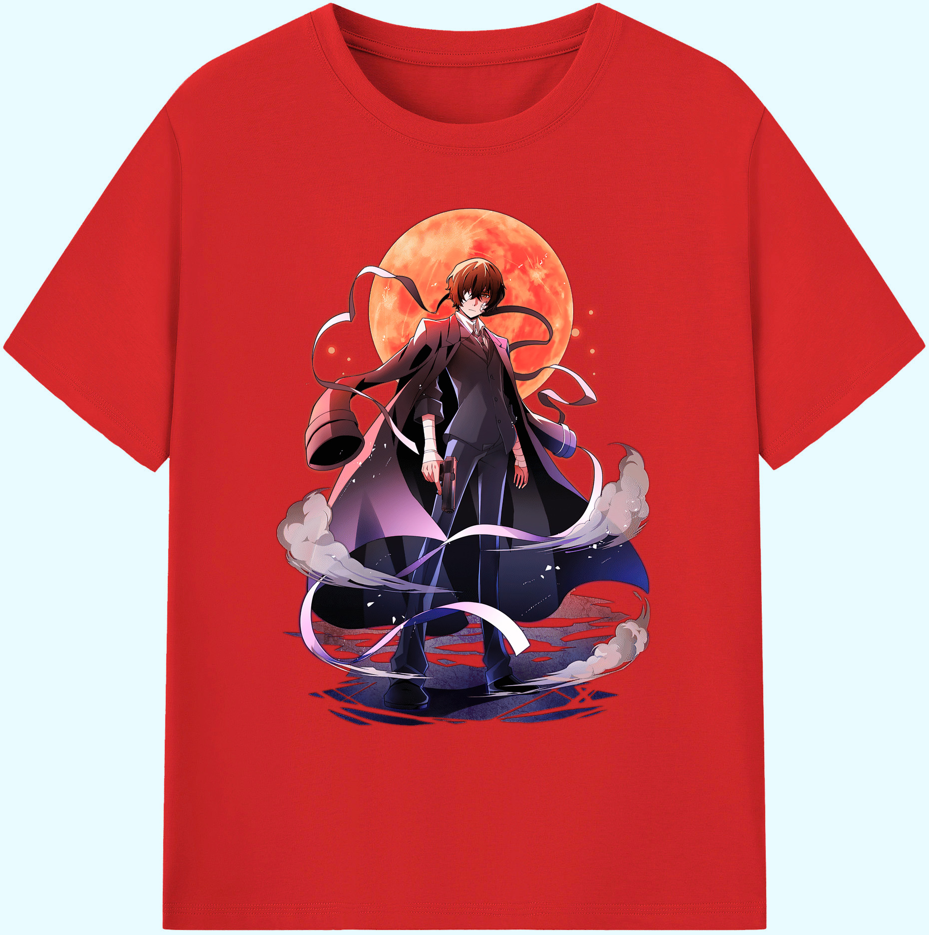 （画像用） 文豪ストレイドッグス Bungo Stray Dogs 綿100％ メンズ半袖Tシャツ｜肌触りやわらか＆通気性