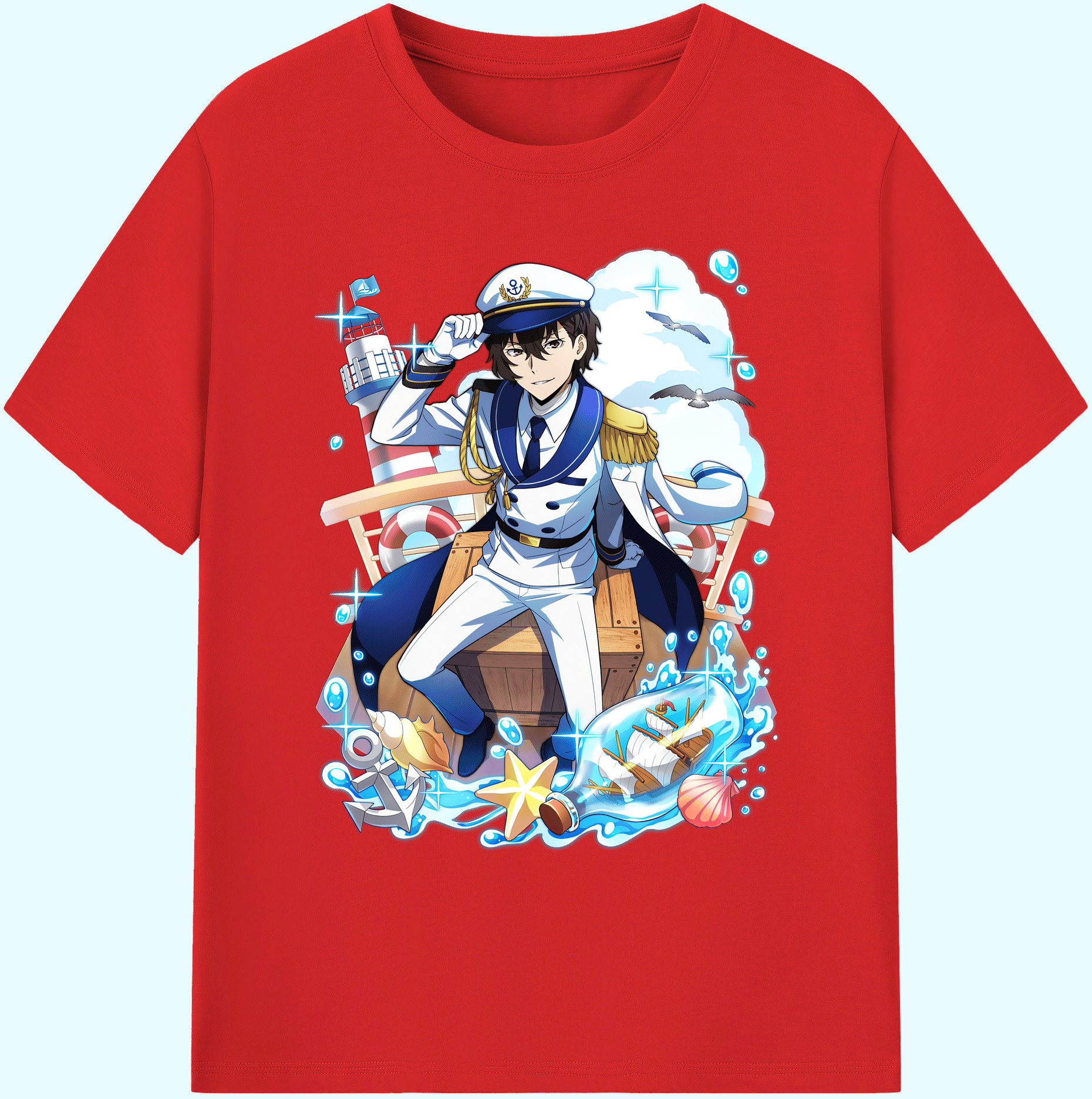 文豪ストレイドッグス Bungo Stray Dogs 綿100％ メンズ半袖Tシャツ｜肌触りやわらか＆通気性