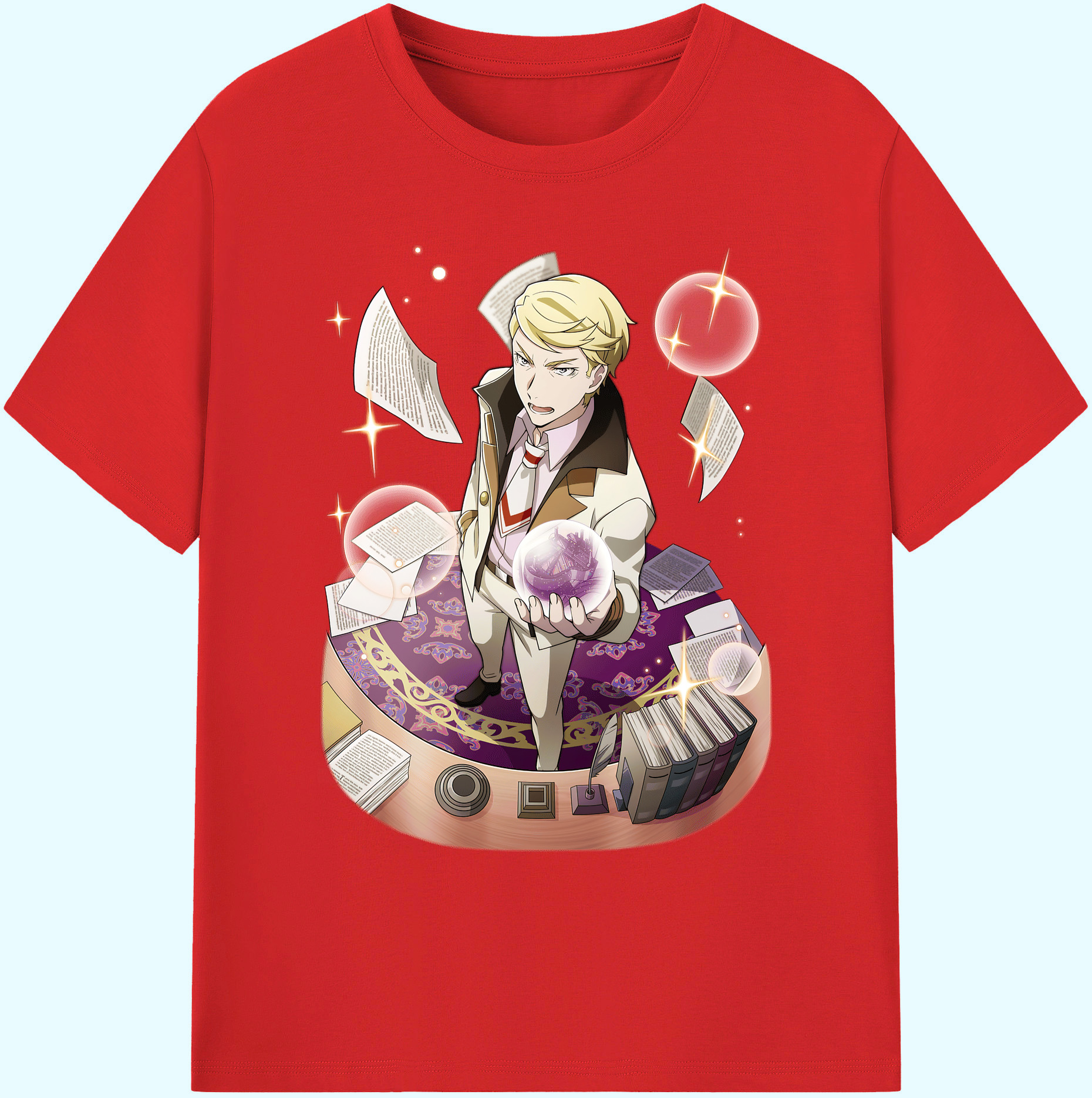 （画像用） 文豪ストレイドッグス Bungo Stray Dogs 綿100％ メンズ半袖Tシャツ｜肌触りやわらか＆通気性