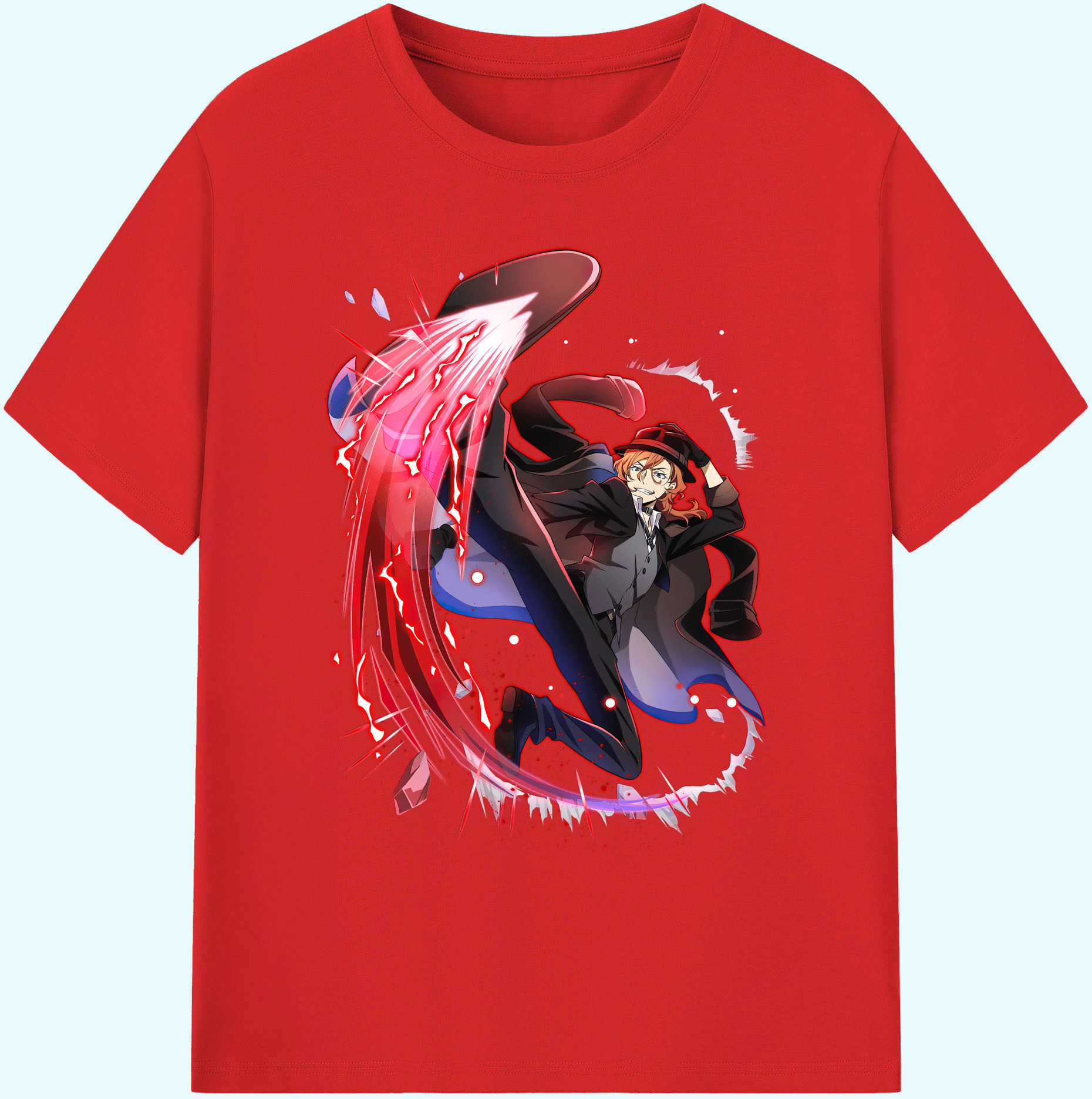 （画像用） 文豪ストレイドッグス Bungo Stray Dogs 綿100％ メンズ半袖Tシャツ｜肌触りやわらか＆通気性