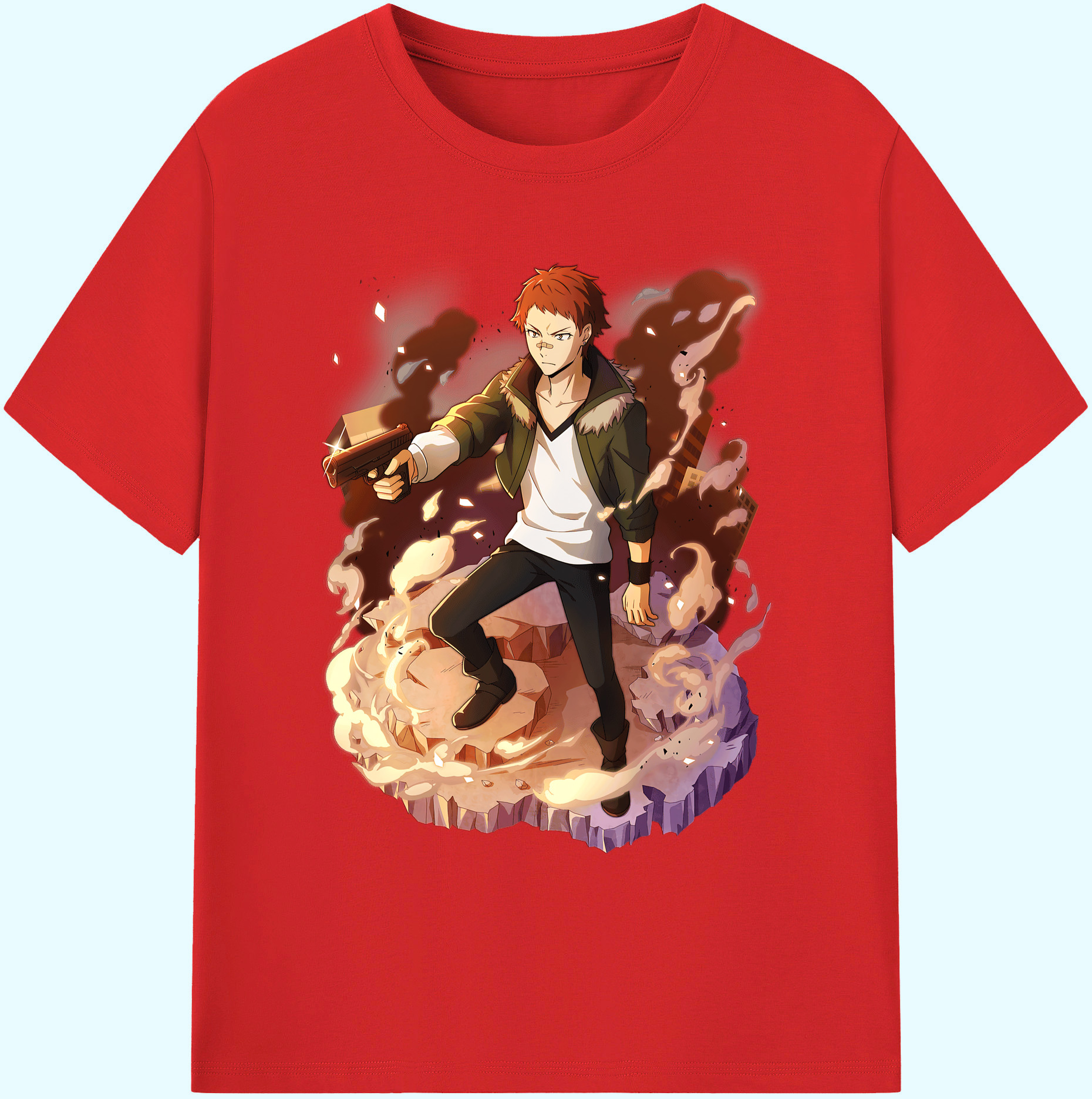 （画像用） 文豪ストレイドッグス Bungo Stray Dogs 綿100％ メンズ半袖Tシャツ｜肌触りやわらか＆通気性