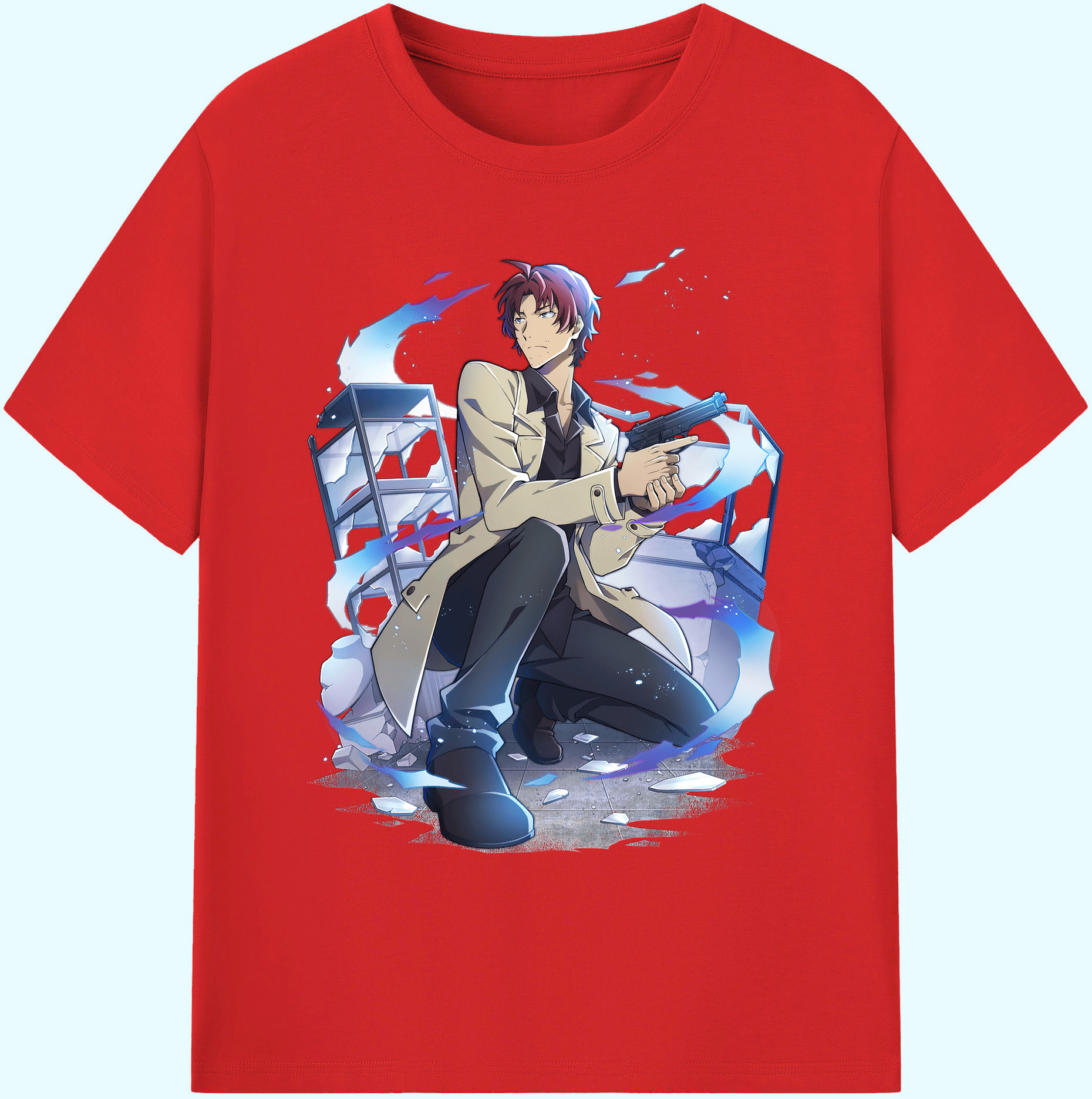 （画像用） 文豪ストレイドッグス Bungo Stray Dogs 綿100％ メンズ半袖Tシャツ｜肌触りやわらか＆通気性