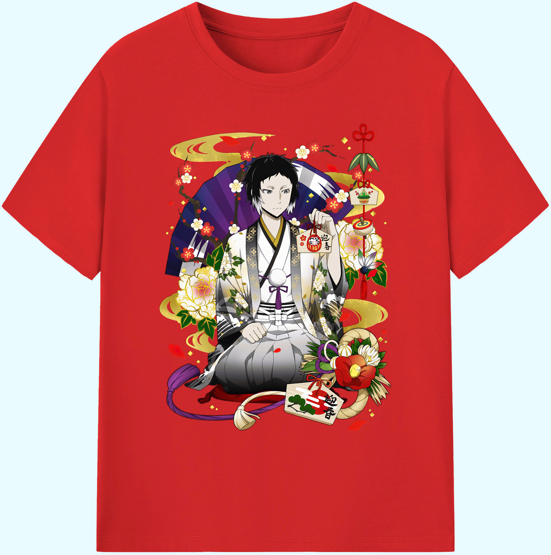（画像用） 文豪ストレイドッグス Bungo Stray Dogs 綿100％ メンズ半袖Tシャツ｜肌触りやわらか＆通気性