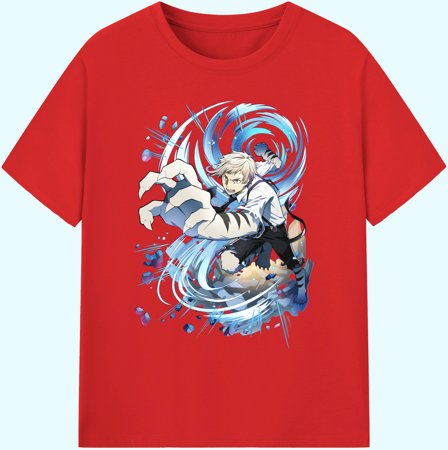 （画像用） 文豪ストレイドッグス Bungo Stray Dogs 綿100％ メンズ半袖Tシャツ｜肌触りやわらか＆通気性