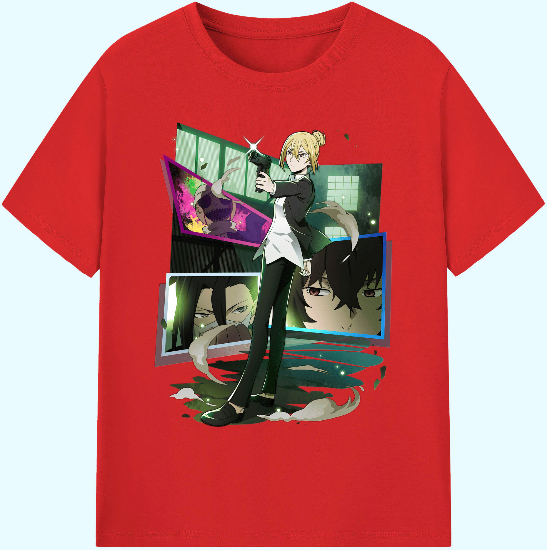 （画像用） 文豪ストレイドッグス Bungo Stray Dogs 綿100％ メンズ半袖Tシャツ｜肌触りやわらか＆通気性