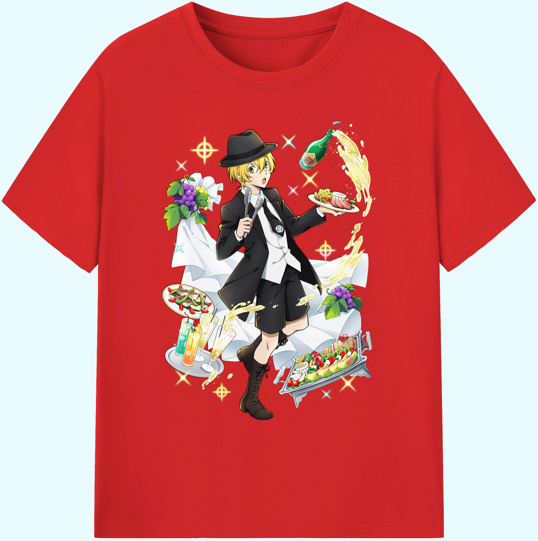 （画像用） 文豪ストレイドッグス Bungo Stray Dogs 綿100％ メンズ半袖Tシャツ｜肌触りやわらか＆通気性