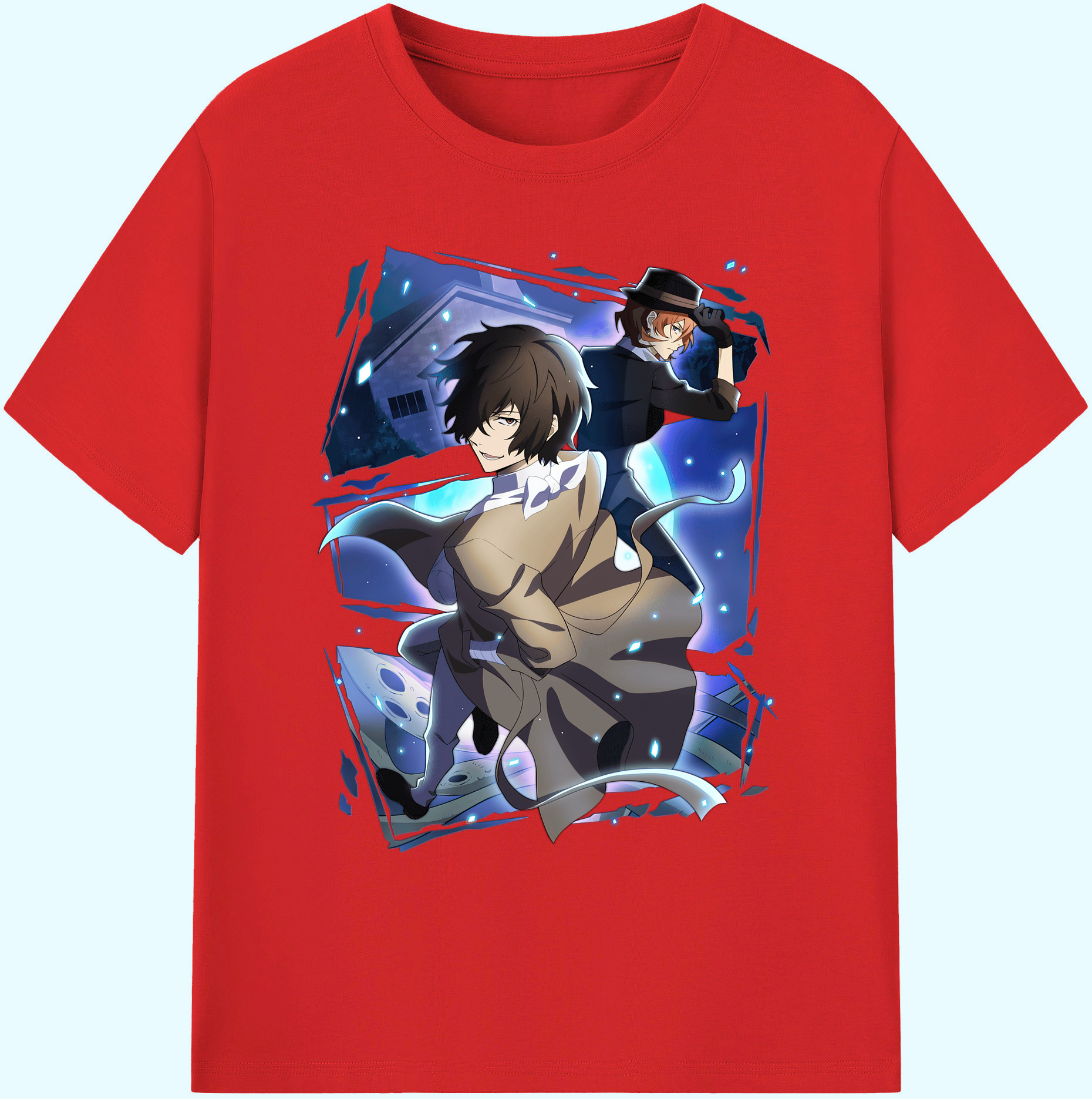 （画像用） 文豪ストレイドッグス Bungo Stray Dogs 綿100％ メンズ半袖Tシャツ｜肌触りやわらか＆通気性