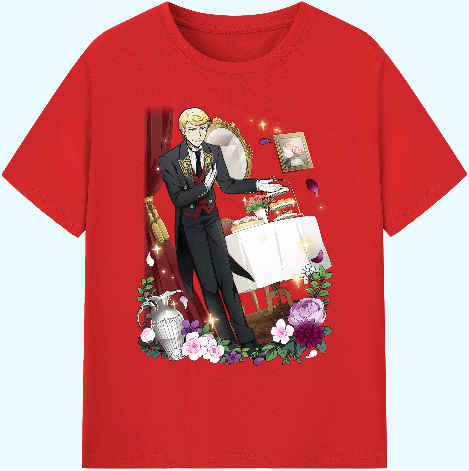 （画像用） 文豪ストレイドッグス Bungo Stray Dogs 綿100％ メンズ半袖Tシャツ｜肌触りやわらか＆通気性