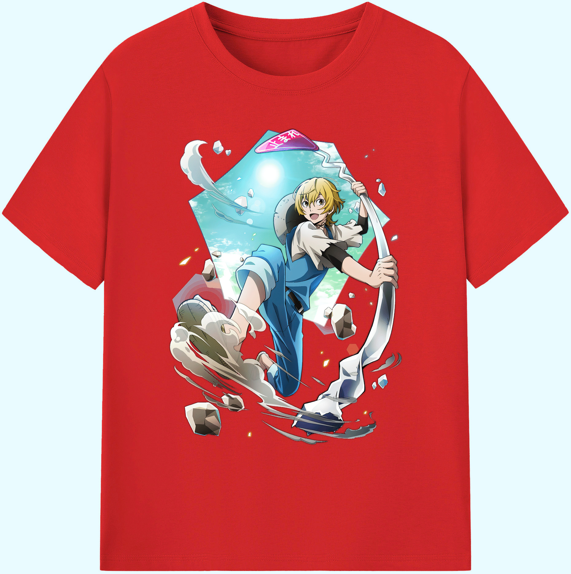 （画像用） 文豪ストレイドッグス Bungo Stray Dogs 綿100％ メンズ半袖Tシャツ｜肌触りやわらか＆通気性