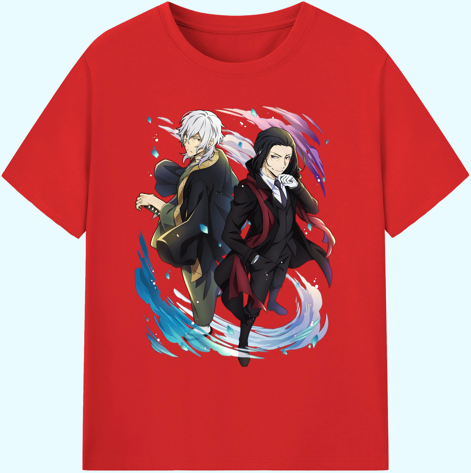 （画像用） 文豪ストレイドッグス Bungo Stray Dogs 綿100％ メンズ半袖Tシャツ｜肌触りやわらか＆通気性
