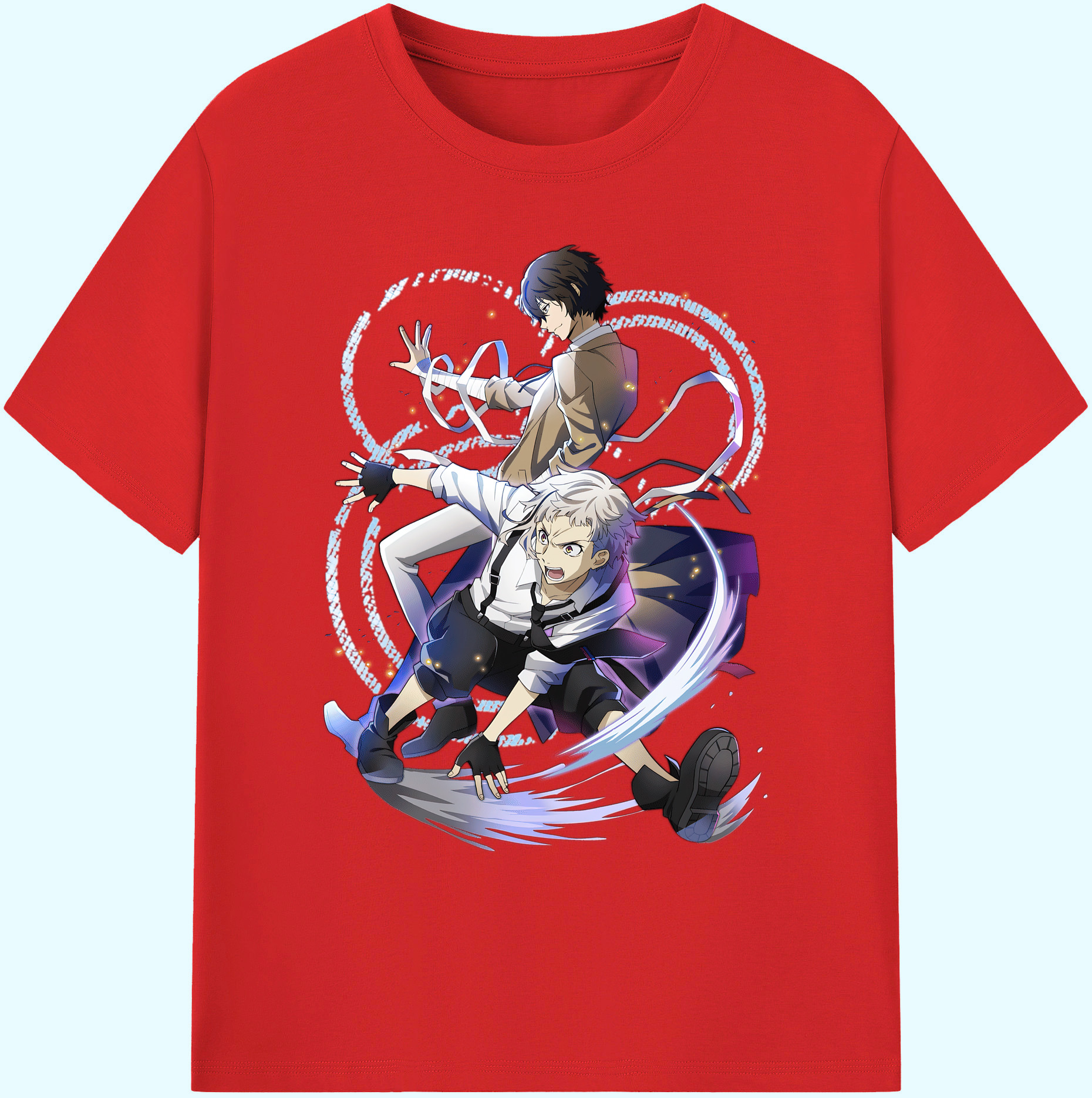 （画像用） 文豪ストレイドッグス Bungo Stray Dogs 綿100％ メンズ半袖Tシャツ｜肌触りやわらか＆通気性