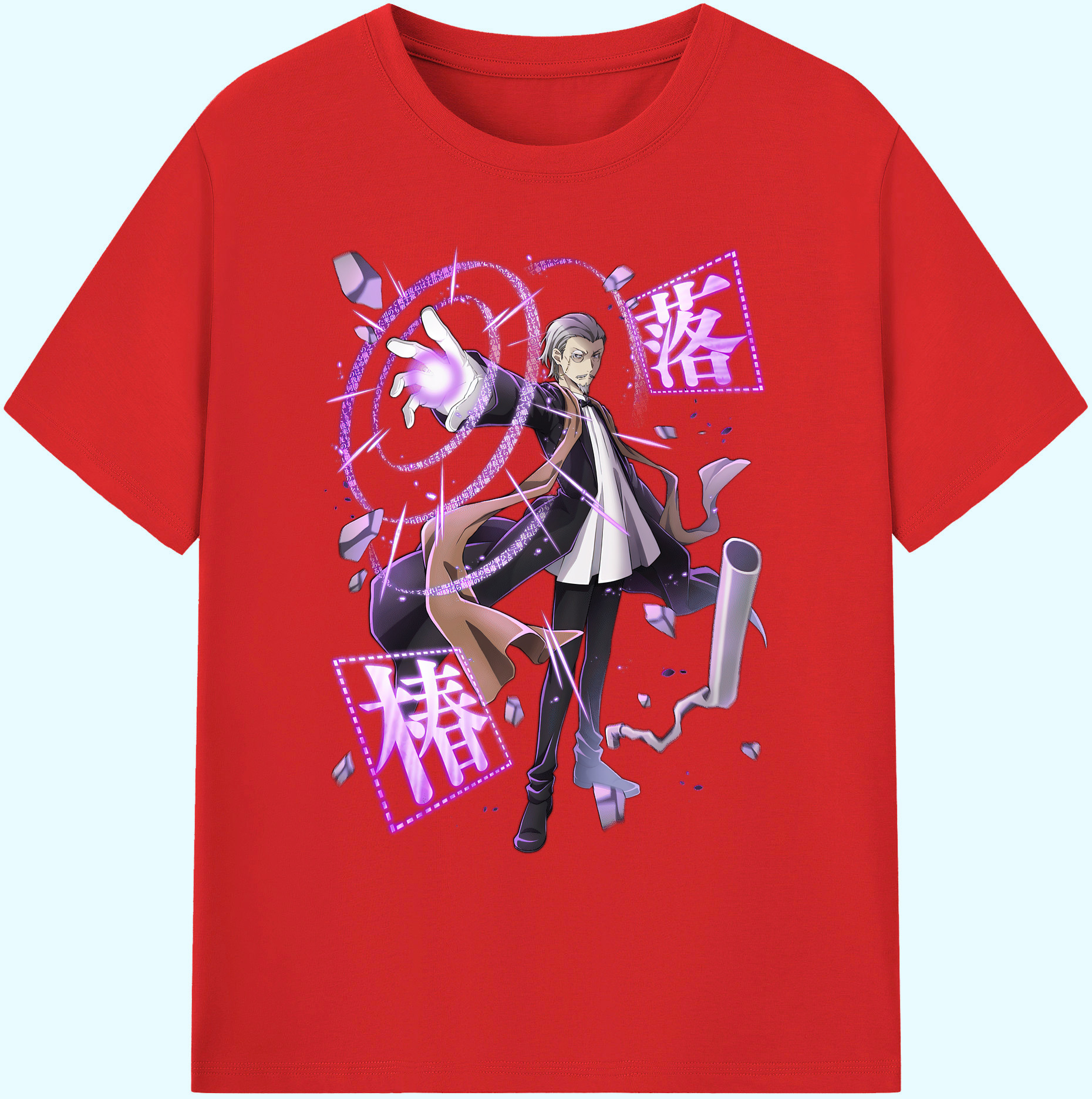 （画像用） 文豪ストレイドッグス Bungo Stray Dogs 綿100％ メンズ半袖Tシャツ｜肌触りやわらか＆通気性