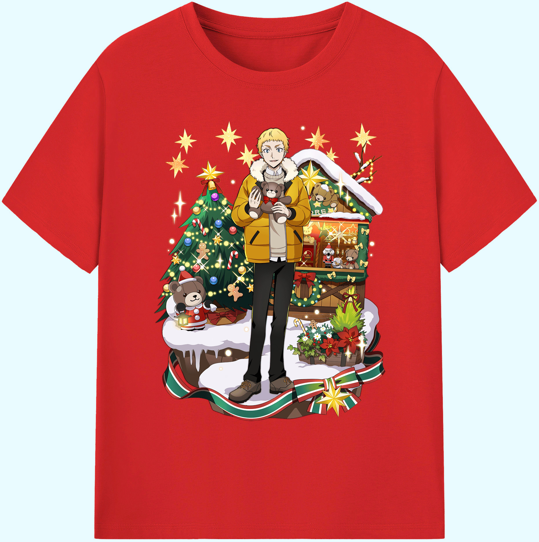 （画像用） 文豪ストレイドッグス Bungo Stray Dogs 綿100％ メンズ半袖Tシャツ｜肌触りやわらか＆通気性