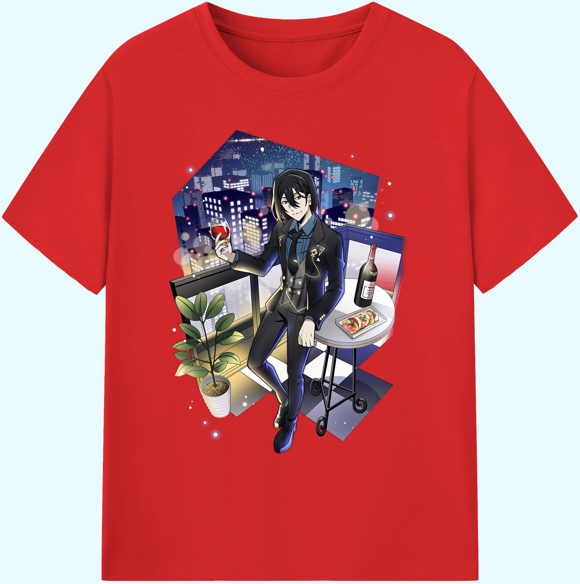 （画像用） 文豪ストレイドッグス Bungo Stray Dogs 綿100％ メンズ半袖Tシャツ｜肌触りやわらか＆通気性