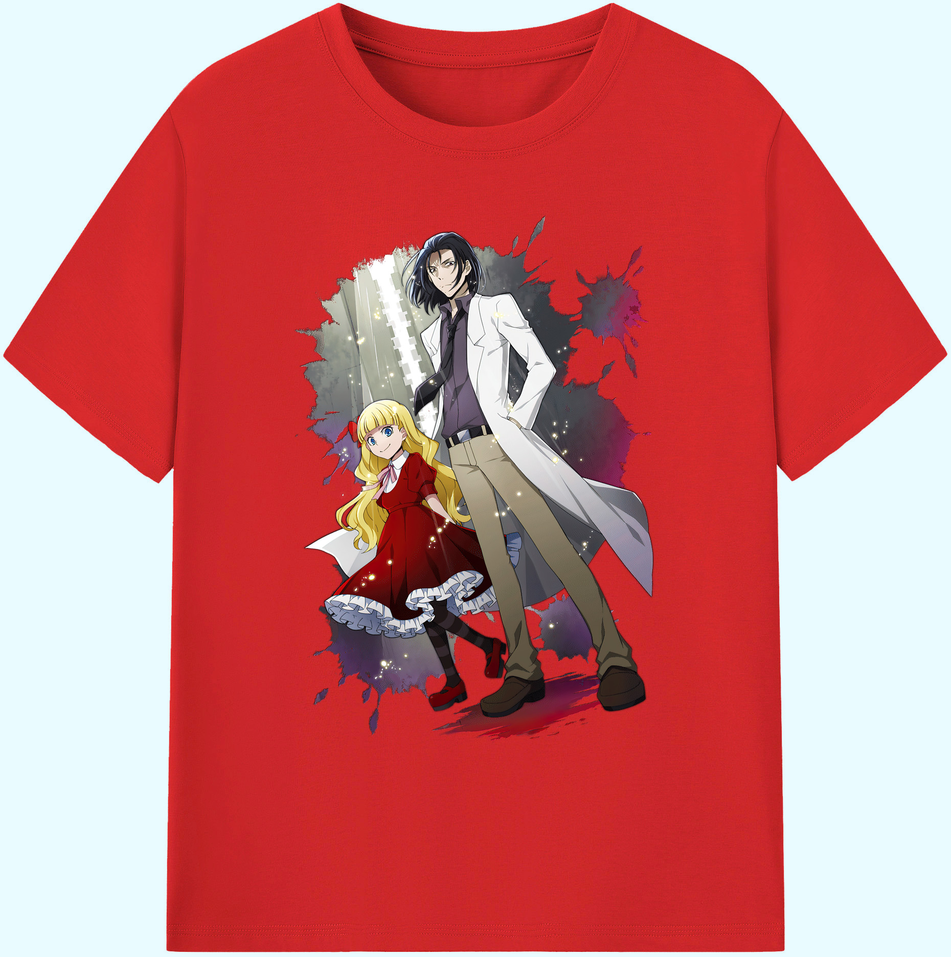（画像用） 文豪ストレイドッグス Bungo Stray Dogs 綿100％ メンズ半袖Tシャツ｜肌触りやわらか＆通気性