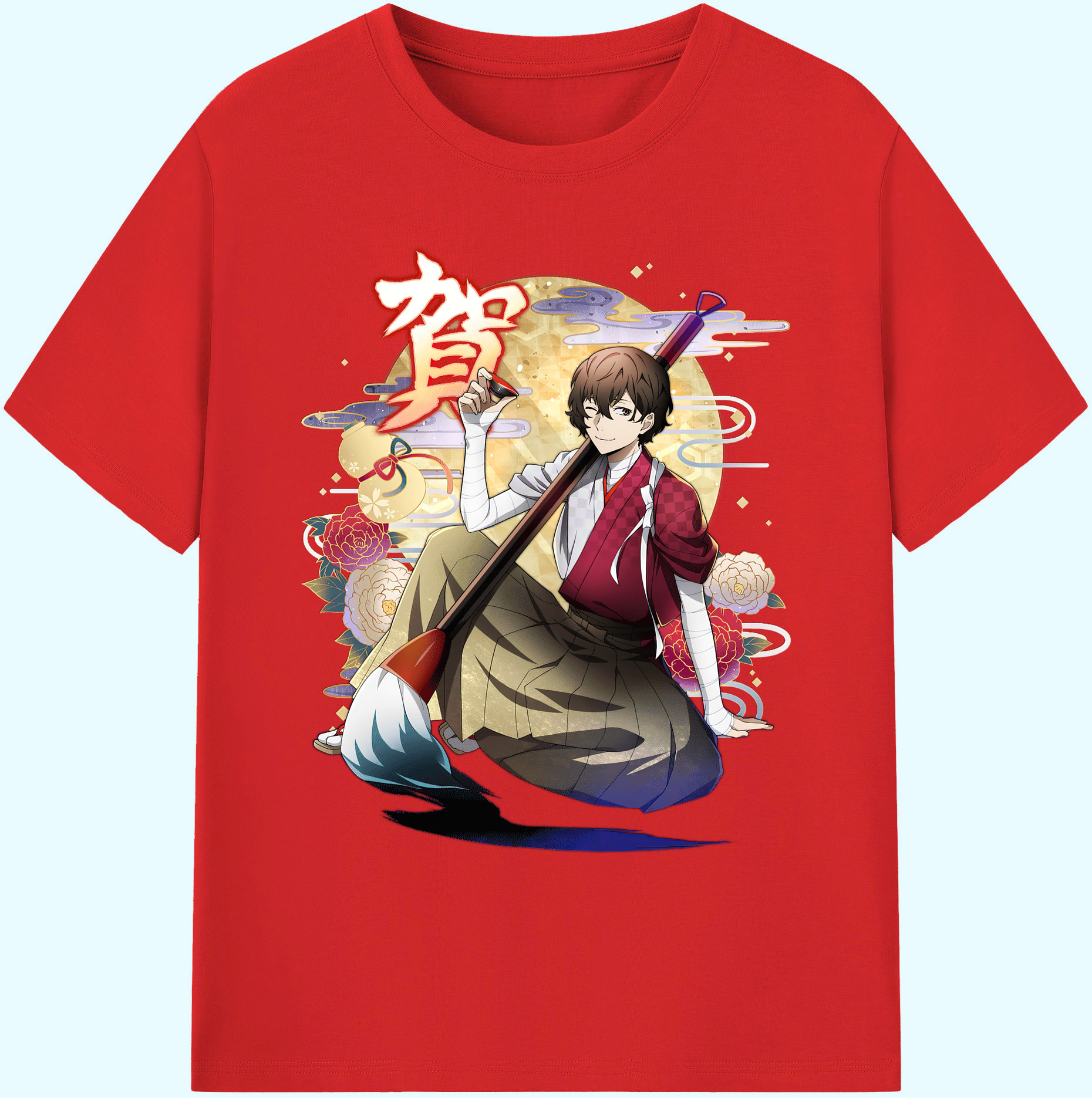 （画像用） 文豪ストレイドッグス Bungo Stray Dogs 綿100％ メンズ半袖Tシャツ｜肌触りやわらか＆通気性