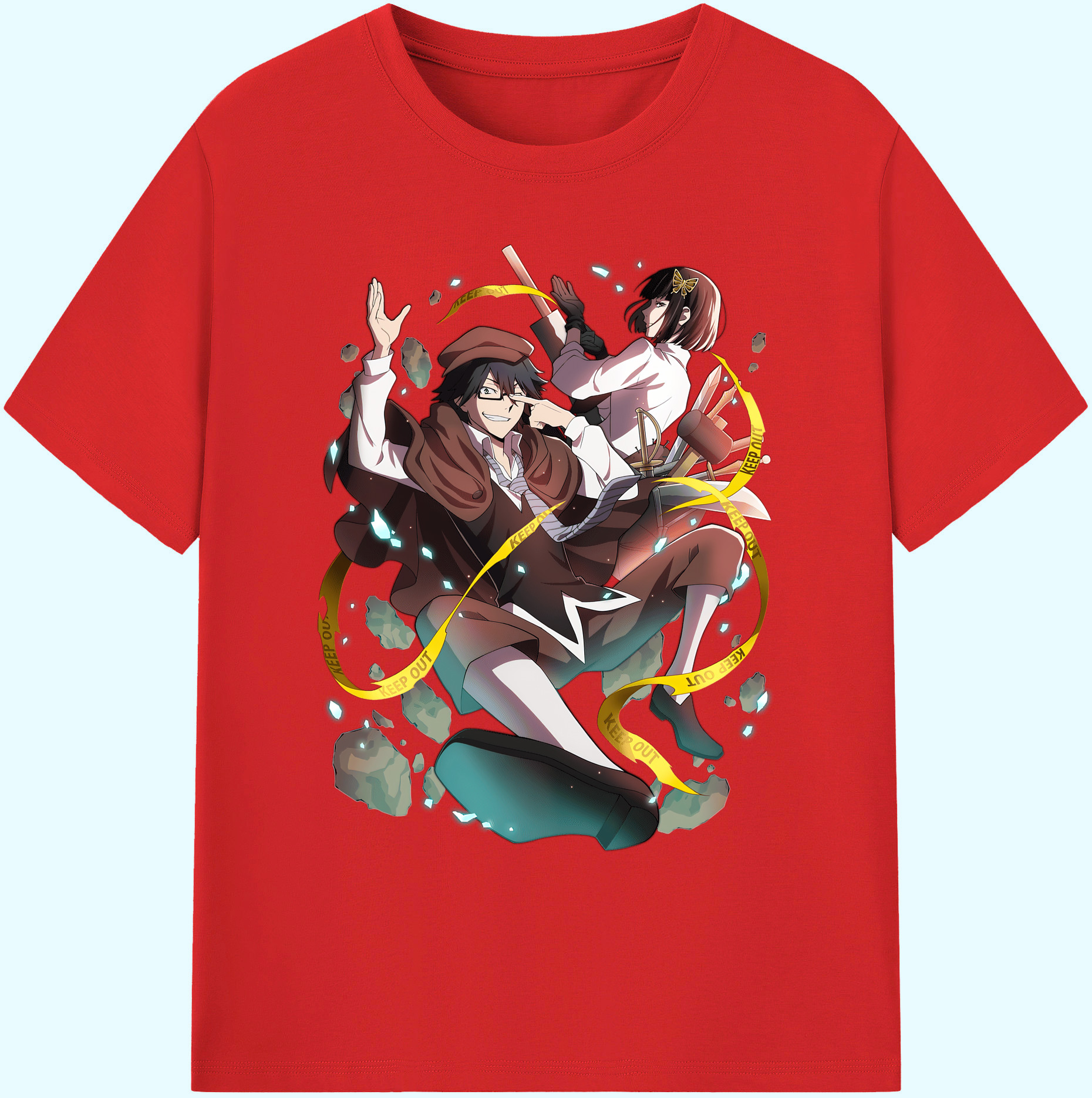 （画像用） 文豪ストレイドッグス Bungo Stray Dogs 綿100％ メンズ半袖Tシャツ｜肌触りやわらか＆通気性