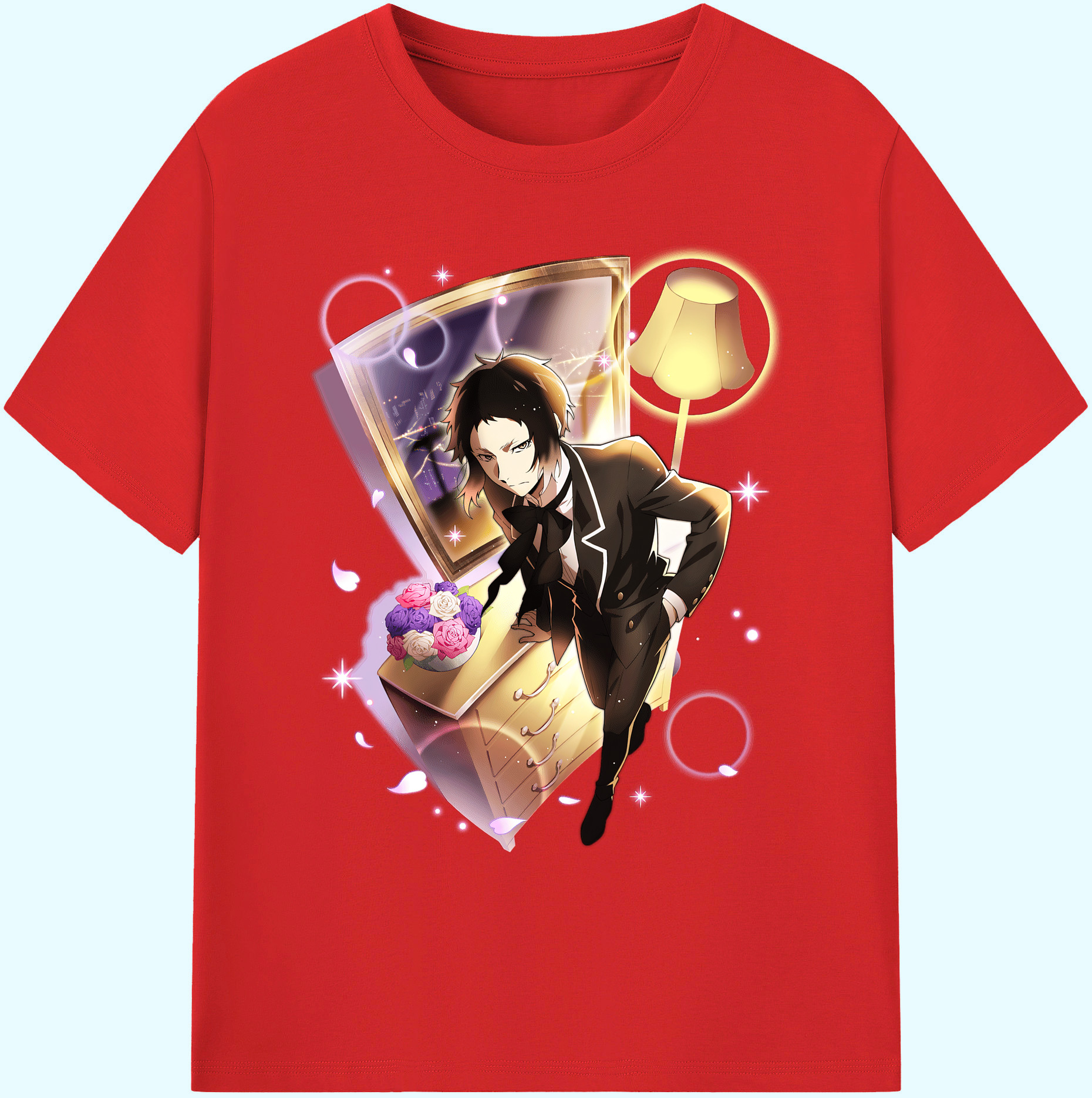 （画像用） 文豪ストレイドッグス Bungo Stray Dogs 綿100％ メンズ半袖Tシャツ｜肌触りやわらか＆通気性