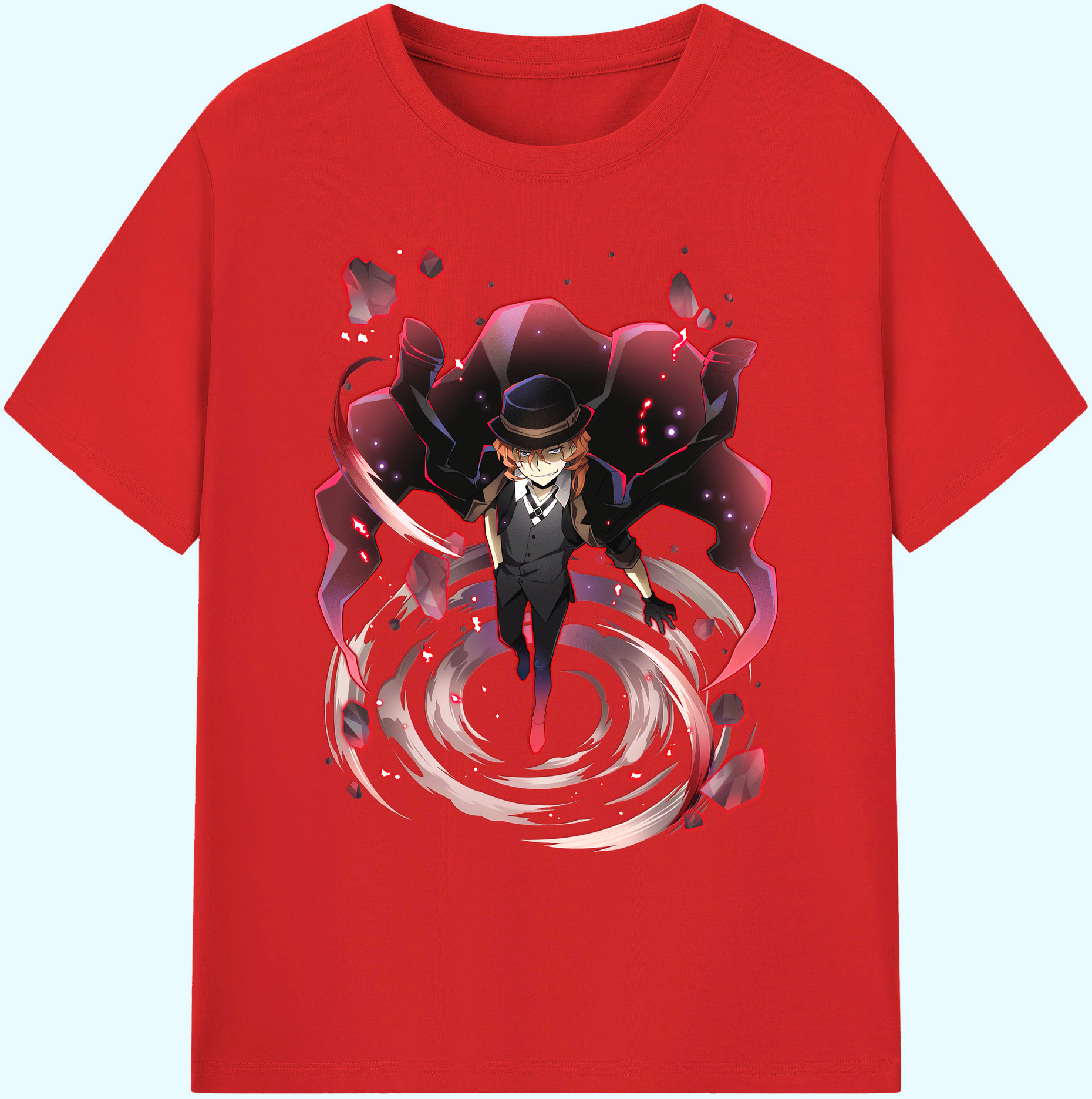 （画像用） 文豪ストレイドッグス Bungo Stray Dogs 綿100％ メンズ半袖Tシャツ｜肌触りやわらか＆通気性