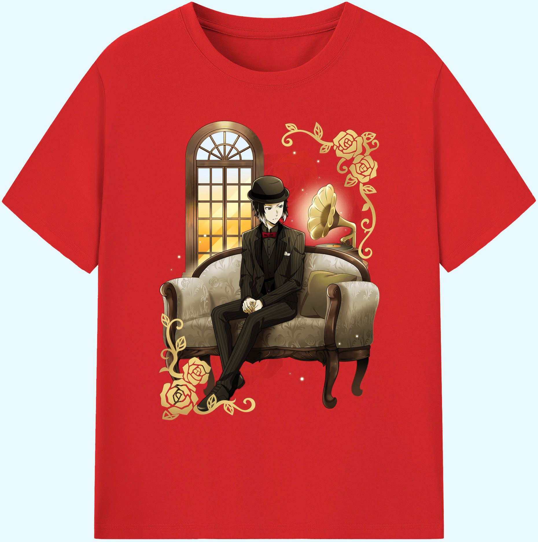 （画像用） 文豪ストレイドッグス Bungo Stray Dogs 綿100％ メンズ半袖Tシャツ｜肌触りやわらか＆通気性