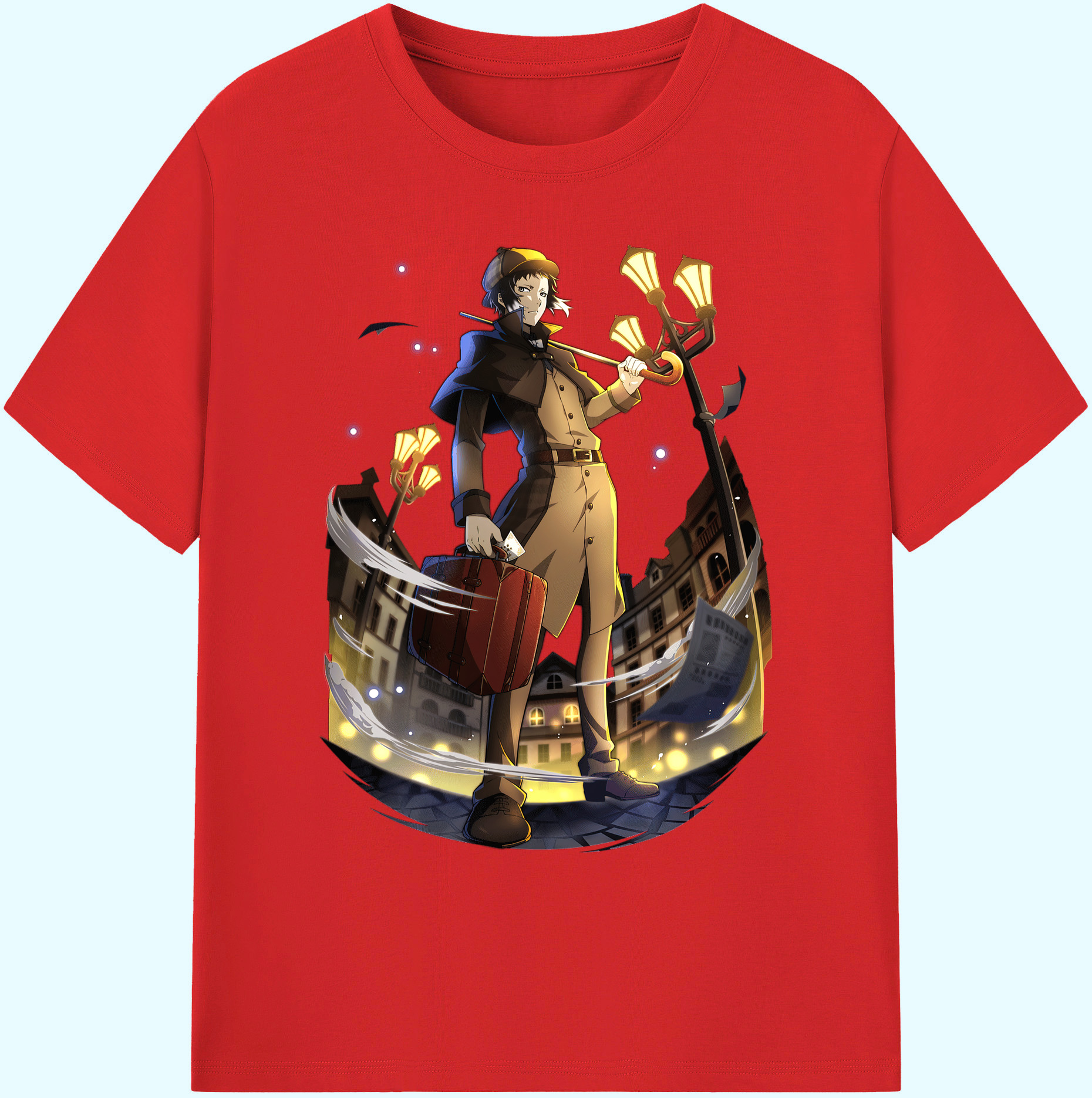 （画像用） 文豪ストレイドッグス Bungo Stray Dogs 綿100％ メンズ半袖Tシャツ｜肌触りやわらか＆通気性