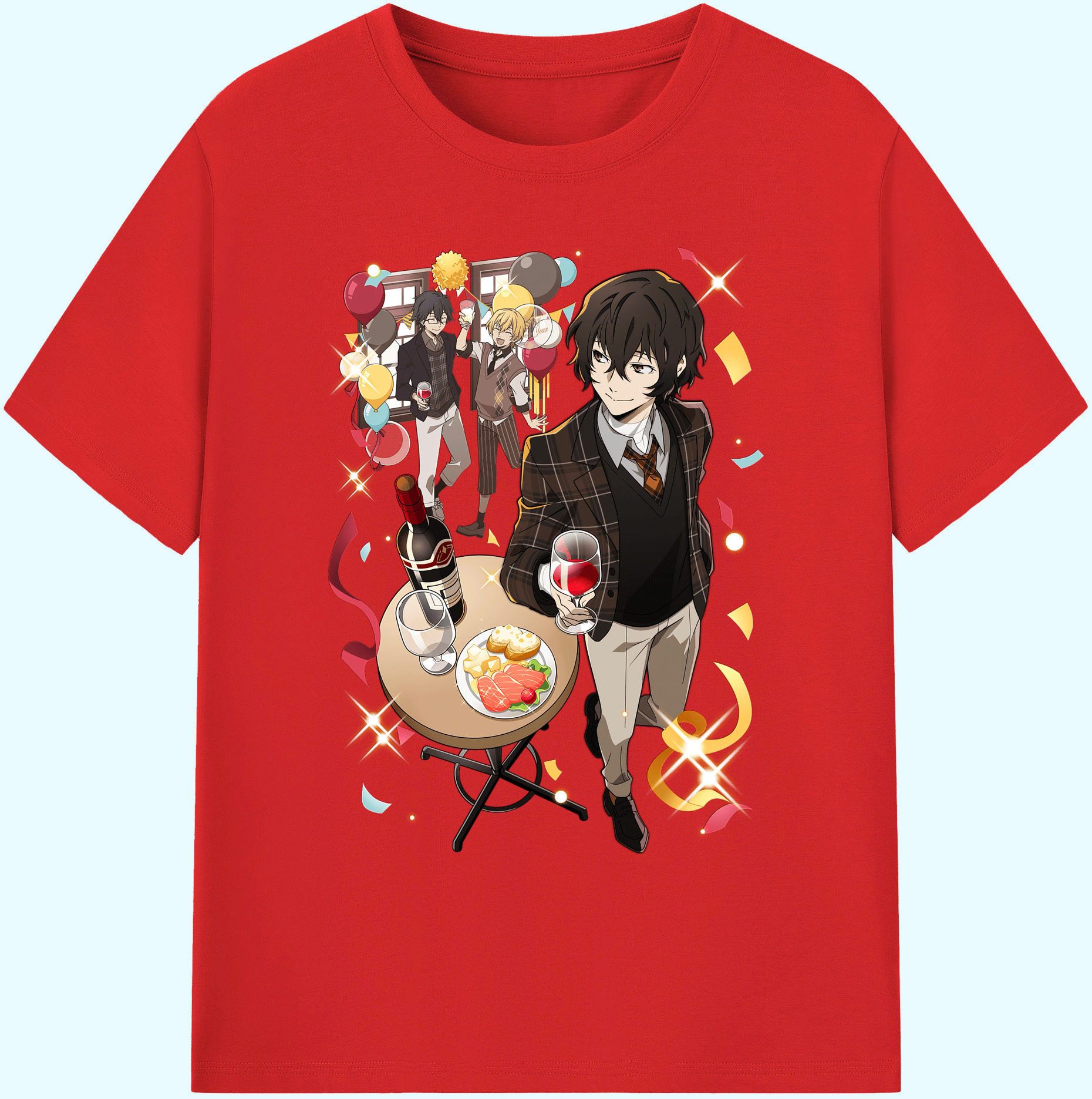 （画像用） 文豪ストレイドッグス Bungo Stray Dogs 綿100％ メンズ半袖Tシャツ｜肌触りやわらか＆通気性