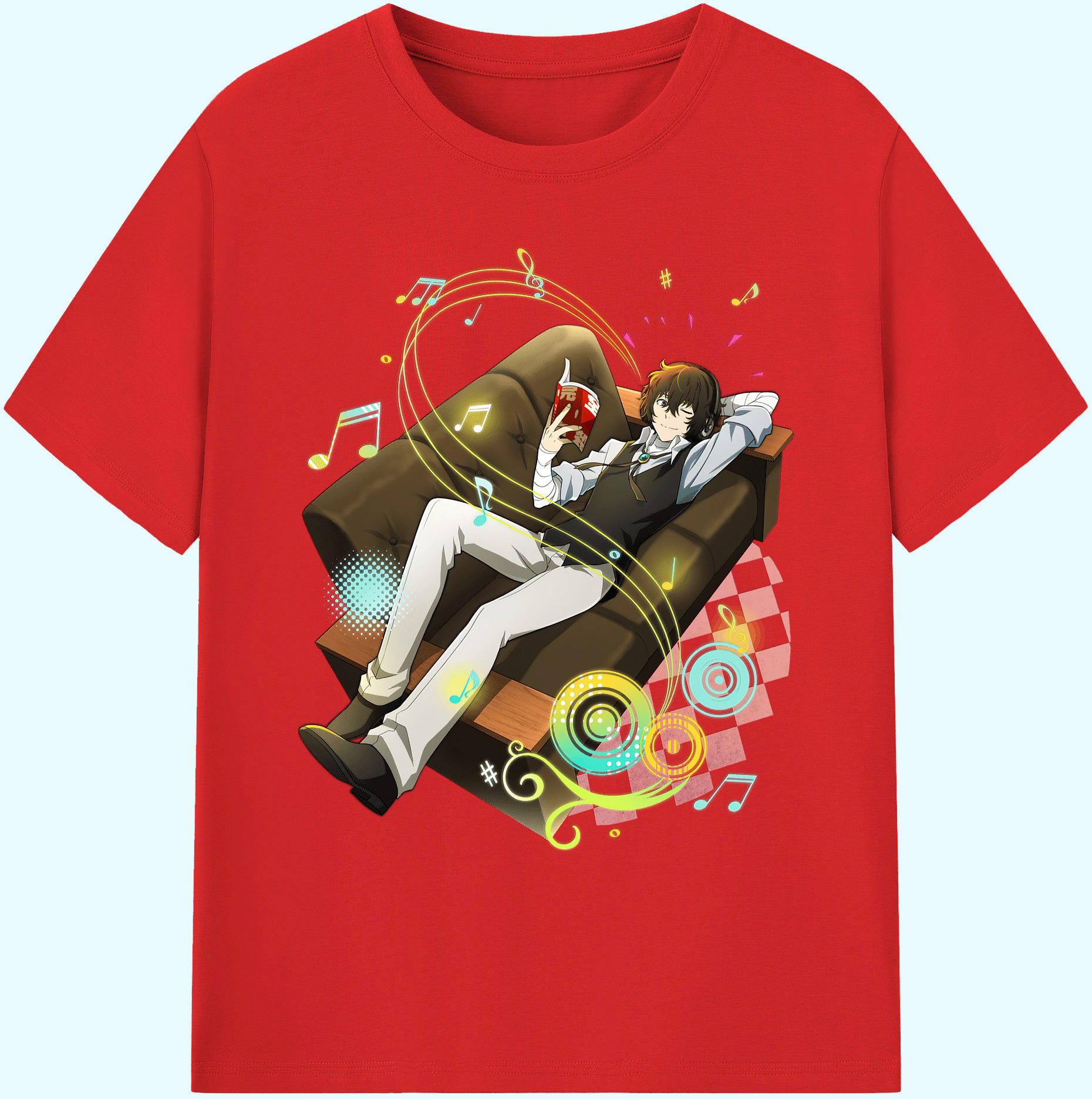 （画像用） 文豪ストレイドッグス Bungo Stray Dogs 綿100％ メンズ半袖Tシャツ｜肌触りやわらか＆通気性