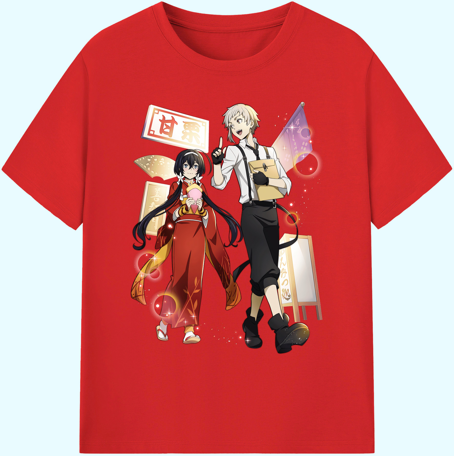 （画像用） 文豪ストレイドッグス Bungo Stray Dogs 綿100％ メンズ半袖Tシャツ｜肌触りやわらか＆通気性