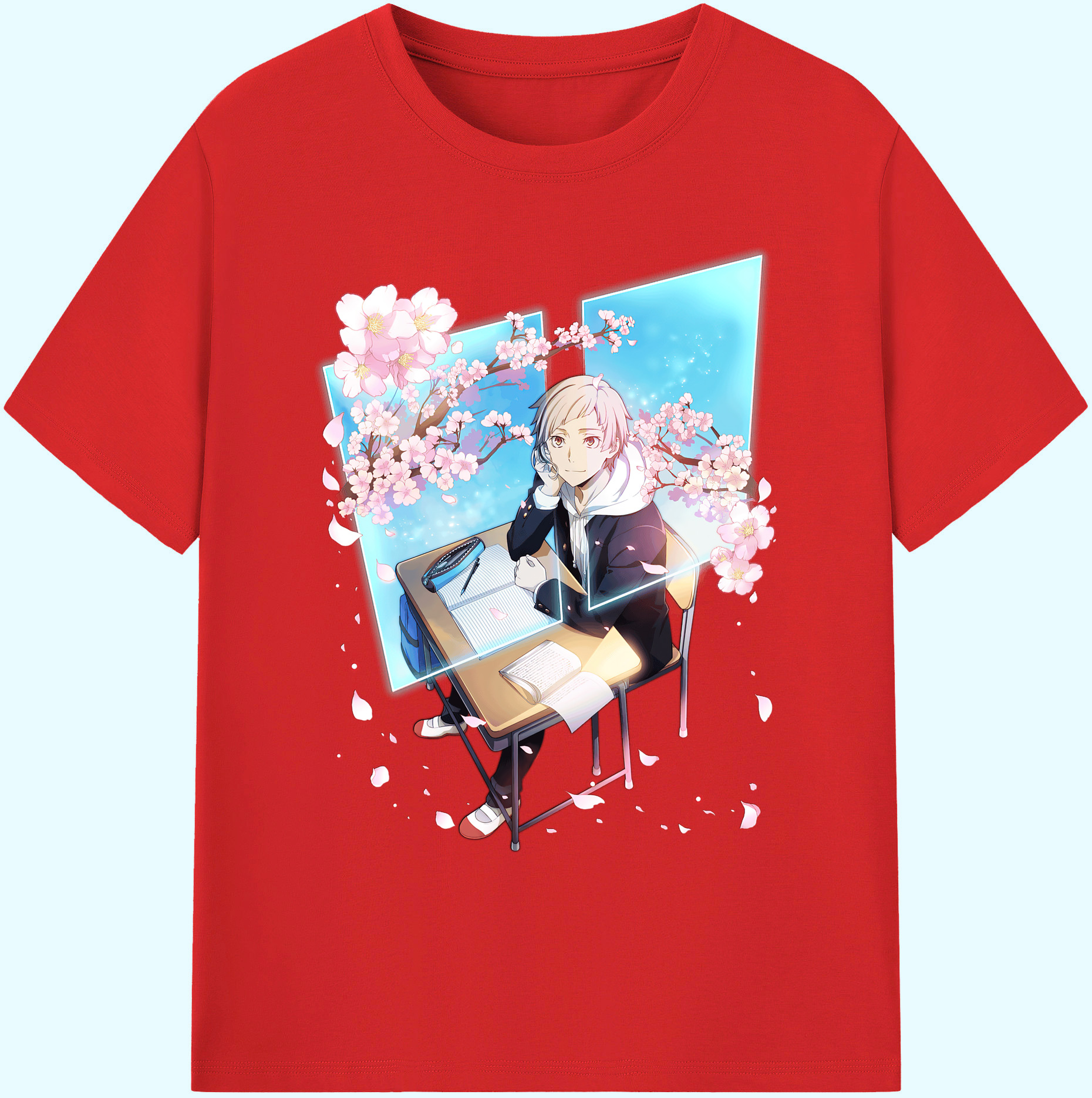 （画像用） 文豪ストレイドッグス Bungo Stray Dogs 綿100％ メンズ半袖Tシャツ｜肌触りやわらか＆通気性