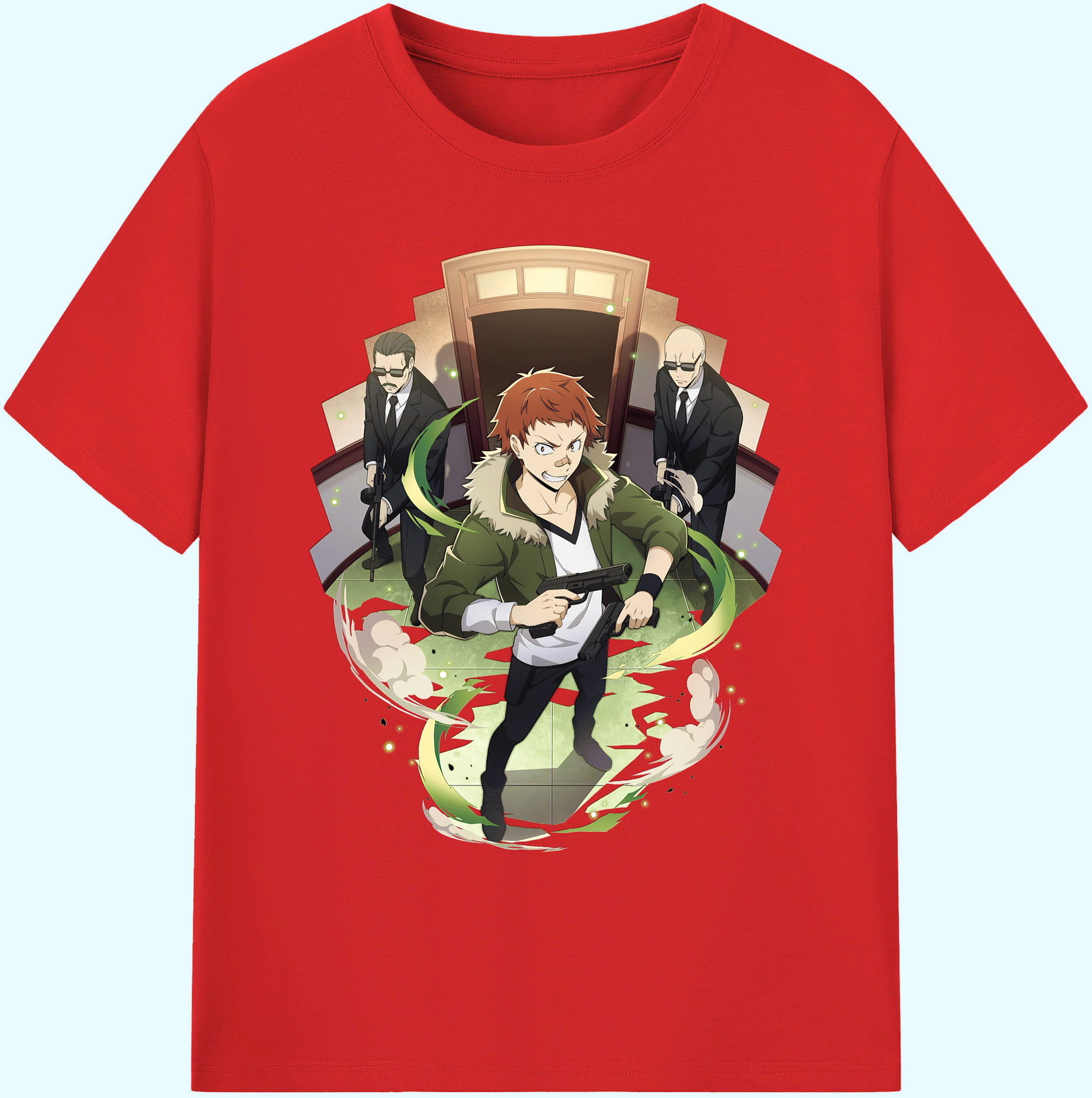 （画像用） 文豪ストレイドッグス Bungo Stray Dogs 綿100％ メンズ半袖Tシャツ｜肌触りやわらか＆通気性