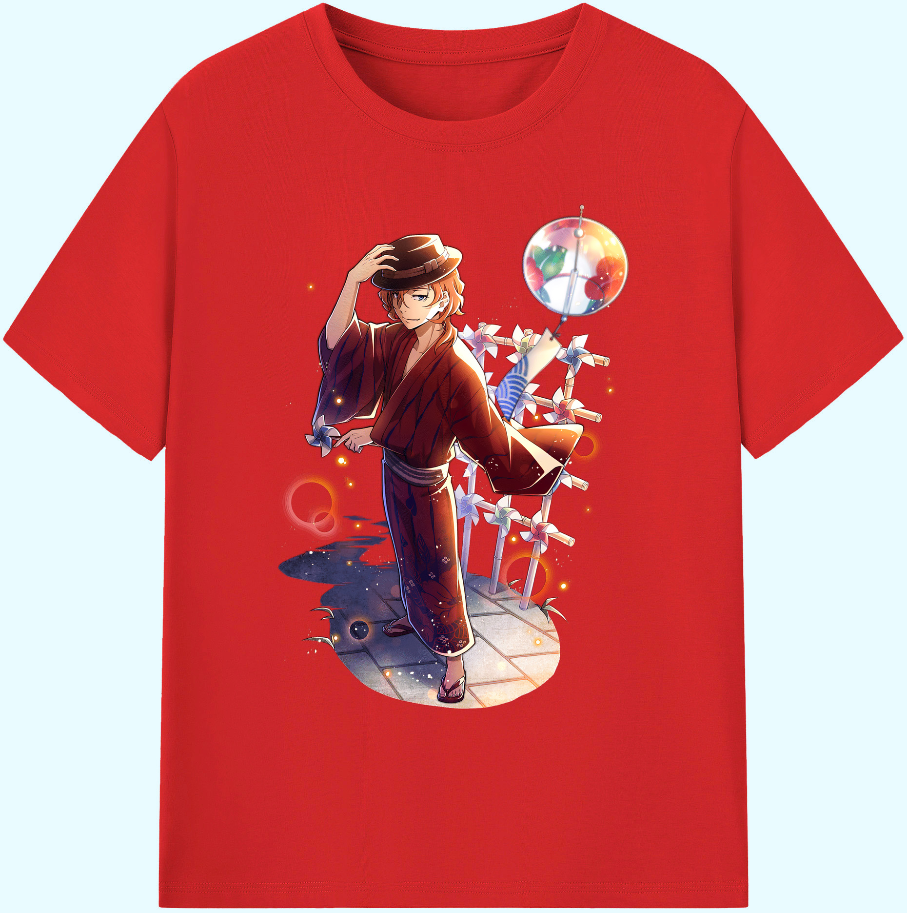 （画像用） 文豪ストレイドッグス Bungo Stray Dogs 綿100％ メンズ半袖Tシャツ｜肌触りやわらか＆通気性