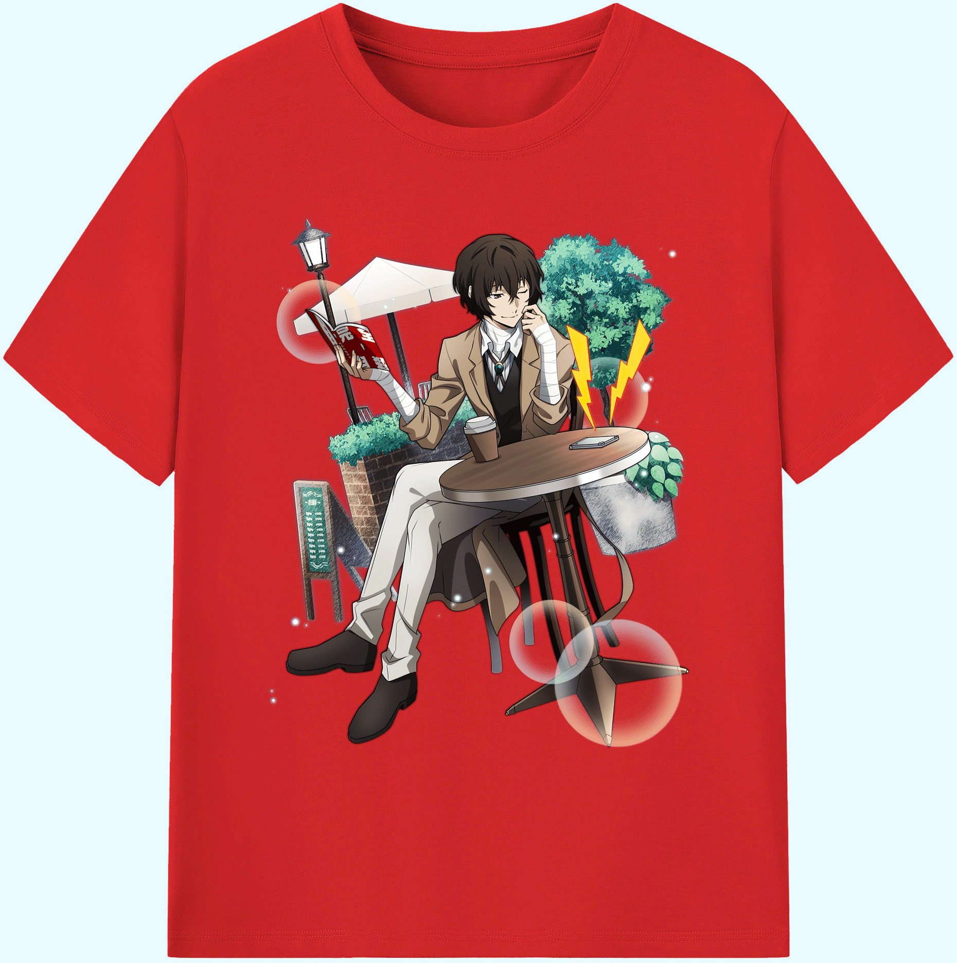 （画像用） 文豪ストレイドッグス Bungo Stray Dogs 綿100％ メンズ半袖Tシャツ｜肌触りやわらか＆通気性