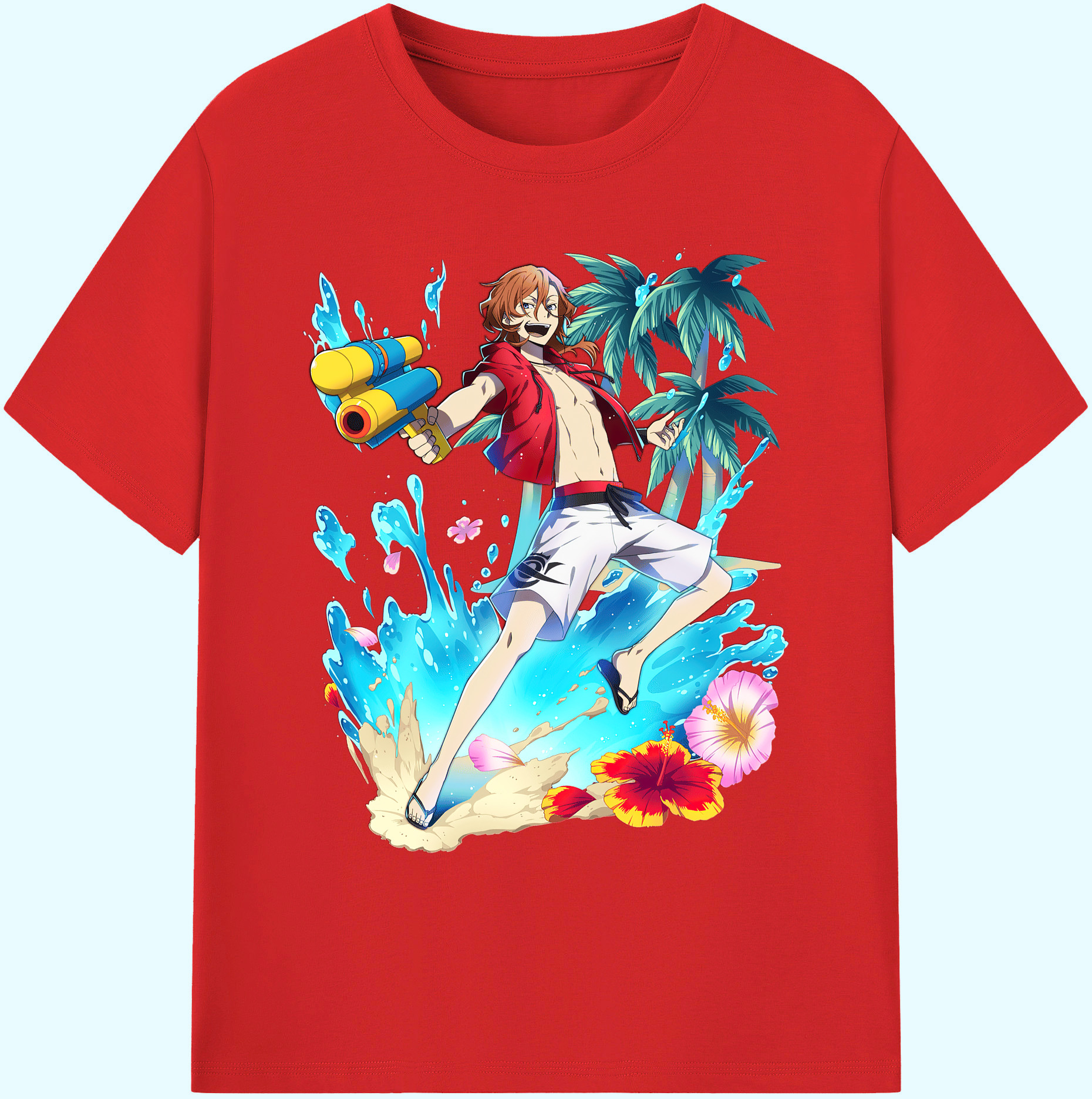 （画像用） 文豪ストレイドッグス Bungo Stray Dogs 綿100％ メンズ半袖Tシャツ｜肌触りやわらか＆通気性
