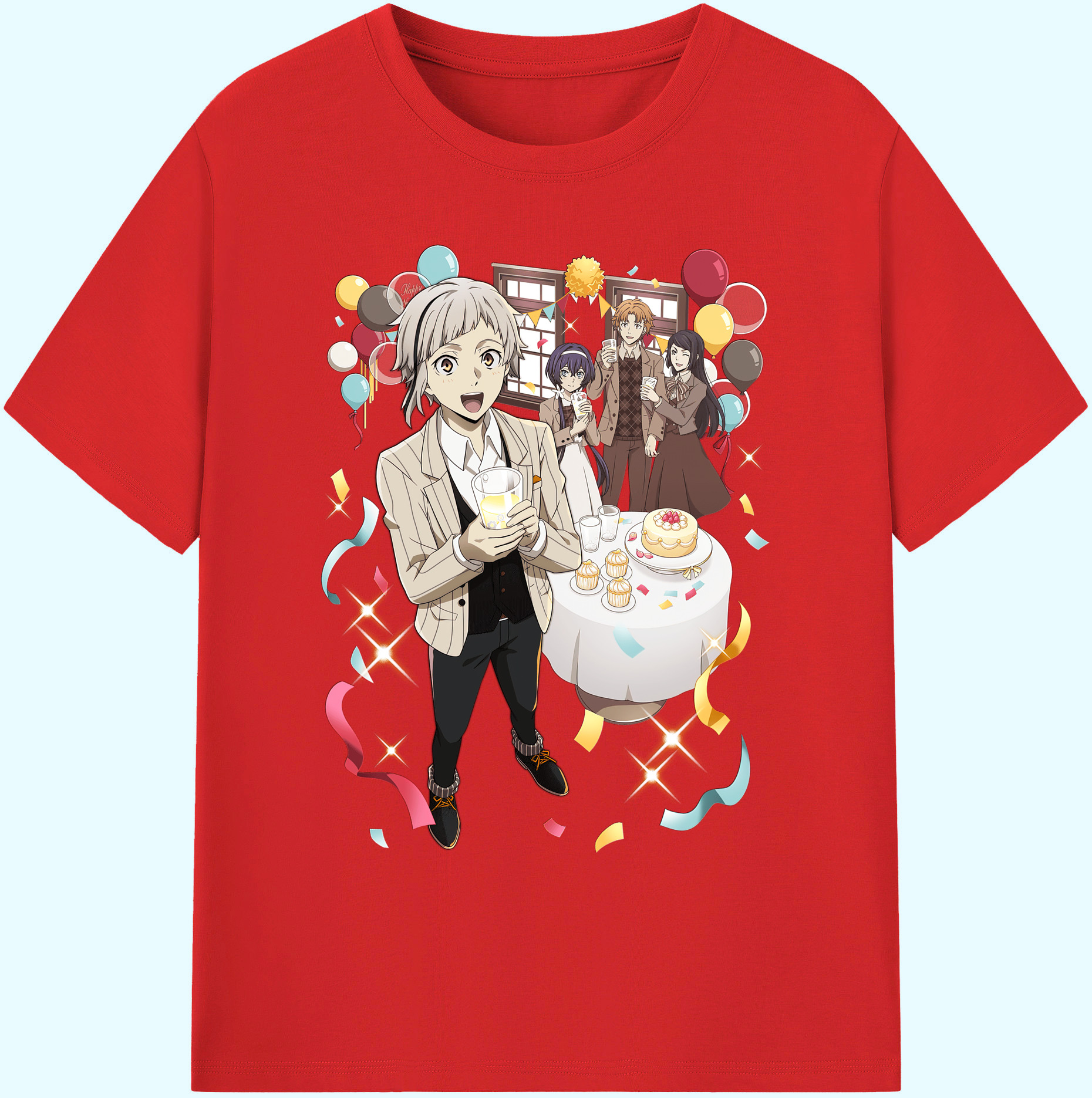 （画像用） 文豪ストレイドッグス Bungo Stray Dogs 綿100％ メンズ半袖Tシャツ｜肌触りやわらか＆通気性