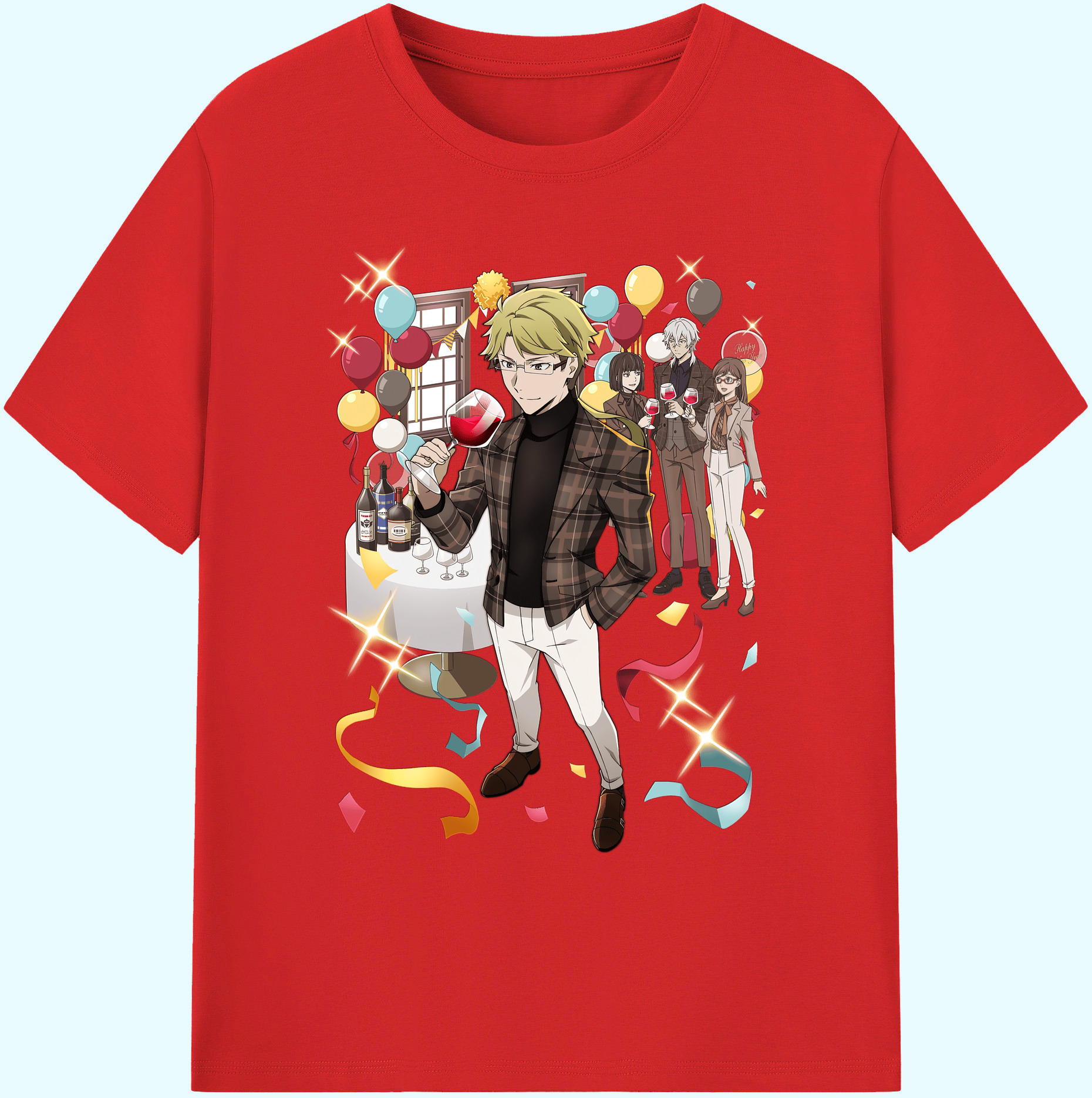 （画像用） 文豪ストレイドッグス Bungo Stray Dogs 綿100％ メンズ半袖Tシャツ｜肌触りやわらか＆通気性