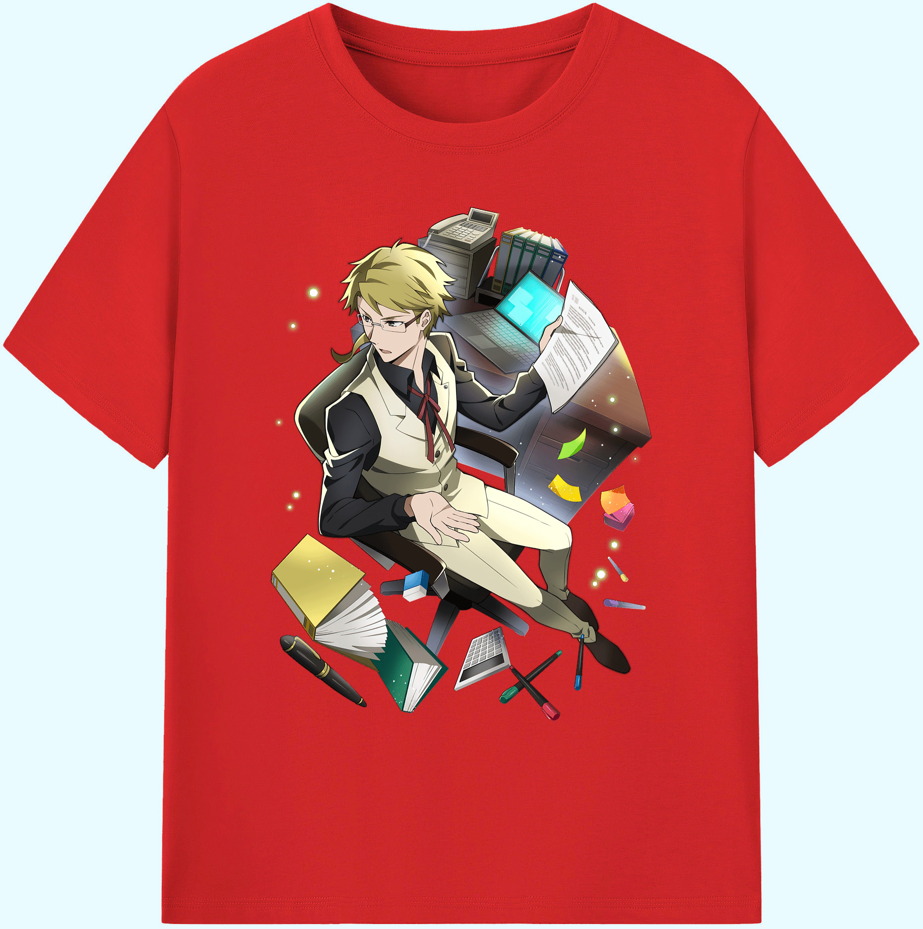 （画像用） 文豪ストレイドッグス Bungo Stray Dogs 綿100％ メンズ半袖Tシャツ｜肌触りやわらか＆通気性