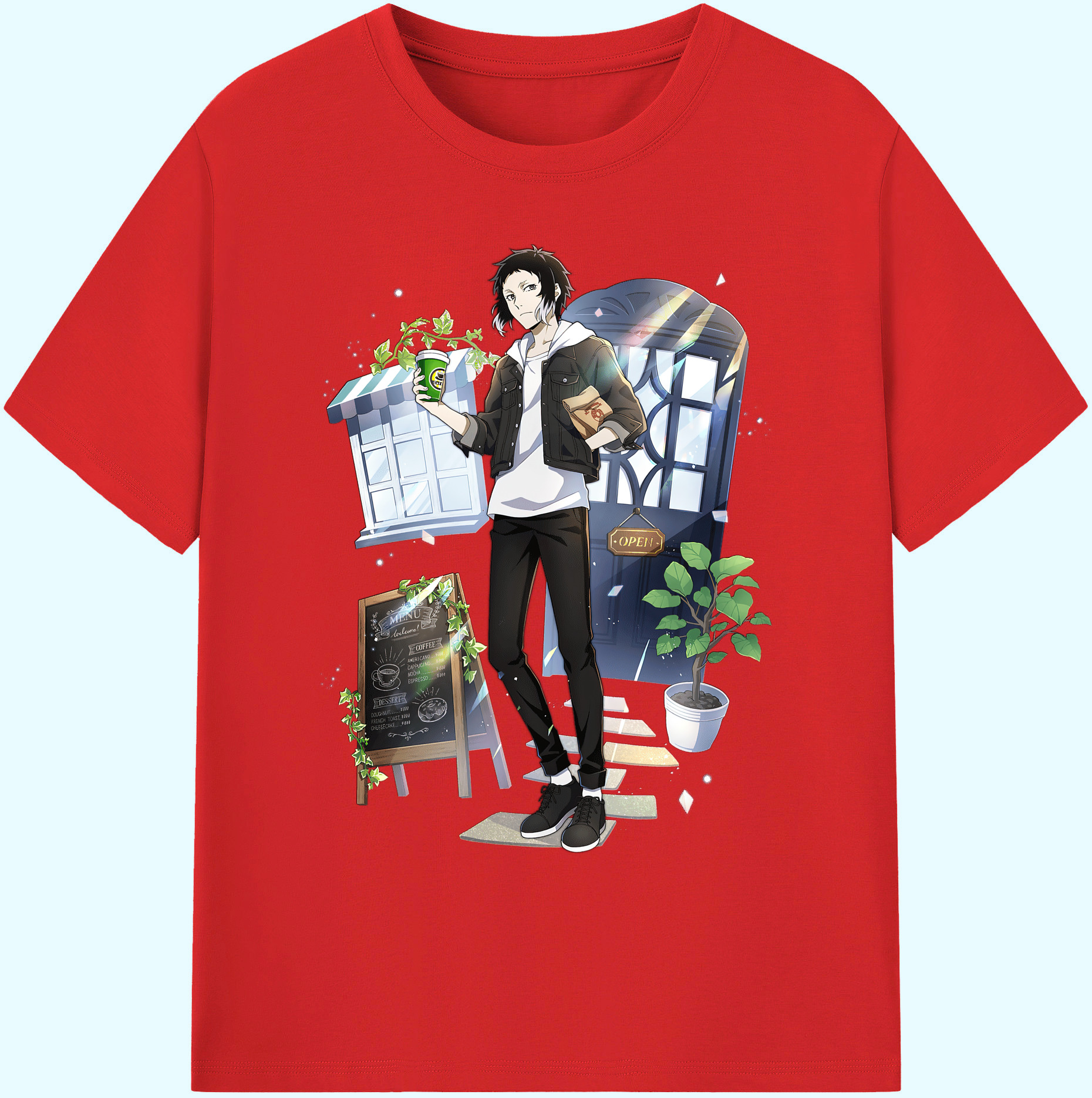 （画像用） 文豪ストレイドッグス Bungo Stray Dogs 綿100％ メンズ半袖Tシャツ｜肌触りやわらか＆通気性