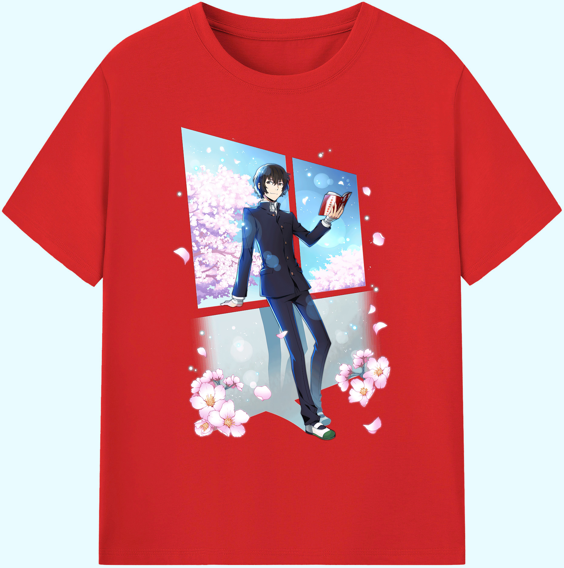 （画像用） 文豪ストレイドッグス Bungo Stray Dogs 綿100％ メンズ半袖Tシャツ｜肌触りやわらか＆通気性