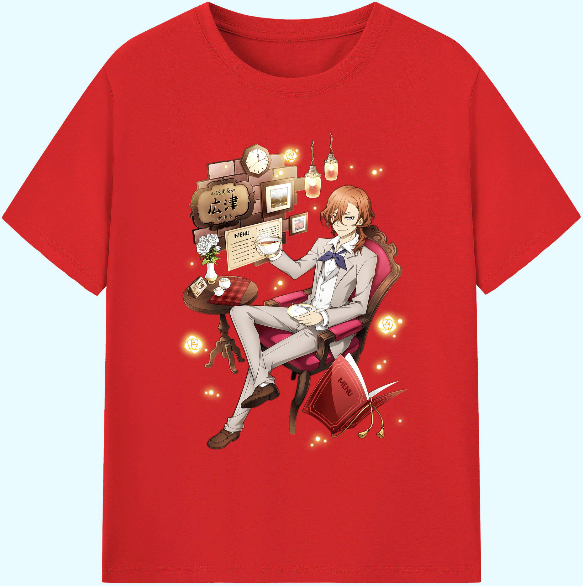（画像用） 文豪ストレイドッグス Bungo Stray Dogs 綿100％ メンズ半袖Tシャツ｜肌触りやわらか＆通気性