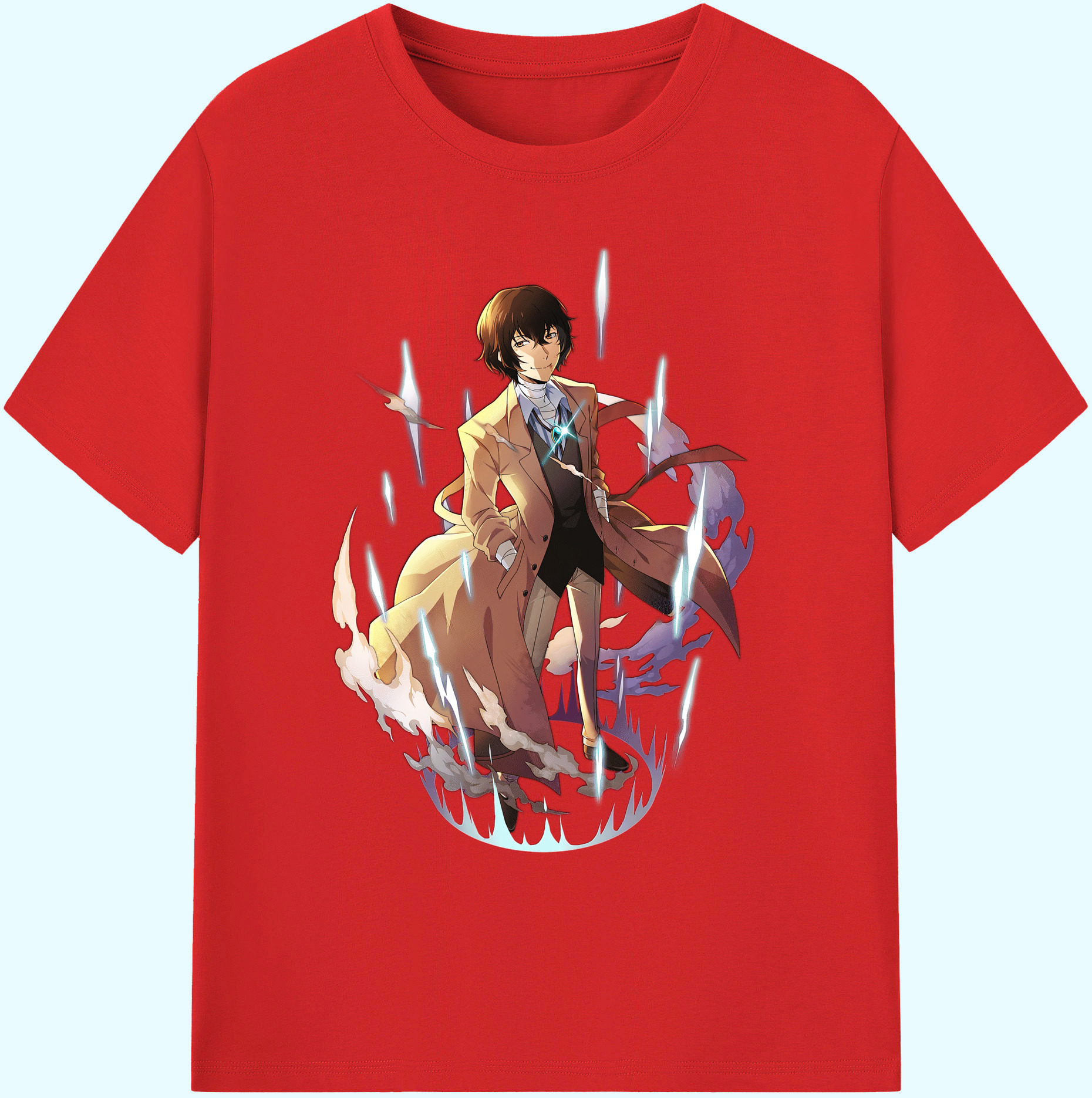 （画像用） 文豪ストレイドッグス Bungo Stray Dogs 綿100％ メンズ半袖Tシャツ｜肌触りやわらか＆通気性