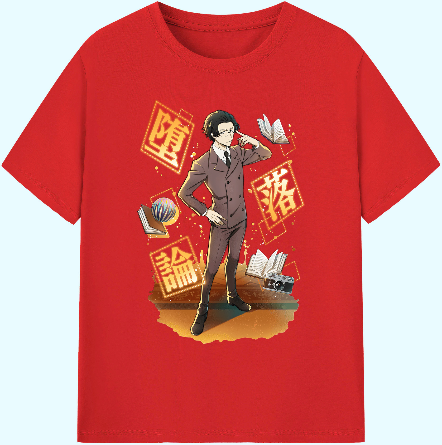 （画像用） 文豪ストレイドッグス Bungo Stray Dogs 綿100％ メンズ半袖Tシャツ｜肌触りやわらか＆通気性