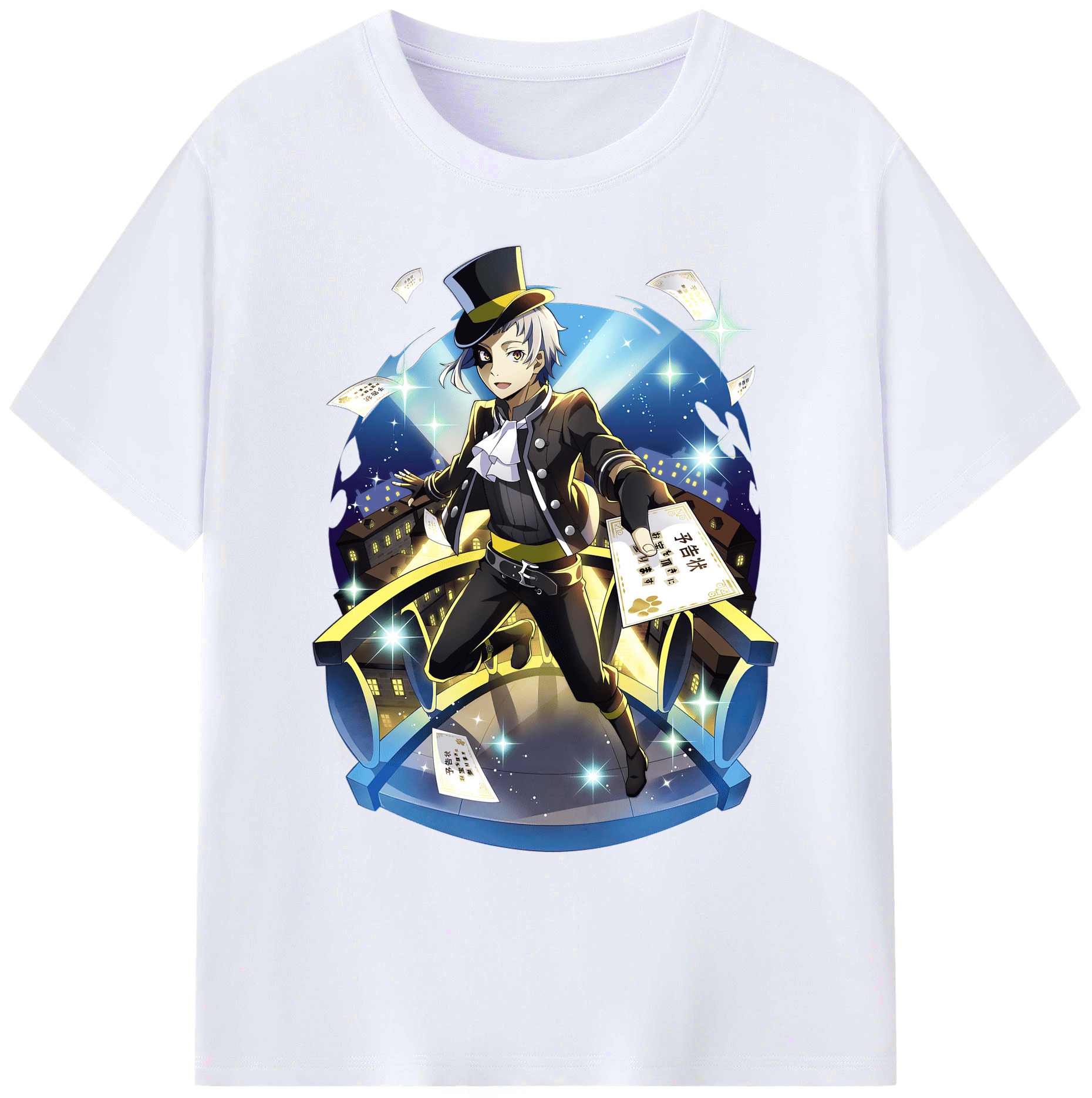 （画像用） 文豪ストレイドッグス Bungo Stray Dogs 綿100％ メンズ半袖Tシャツ｜肌触りやわらか＆通気性