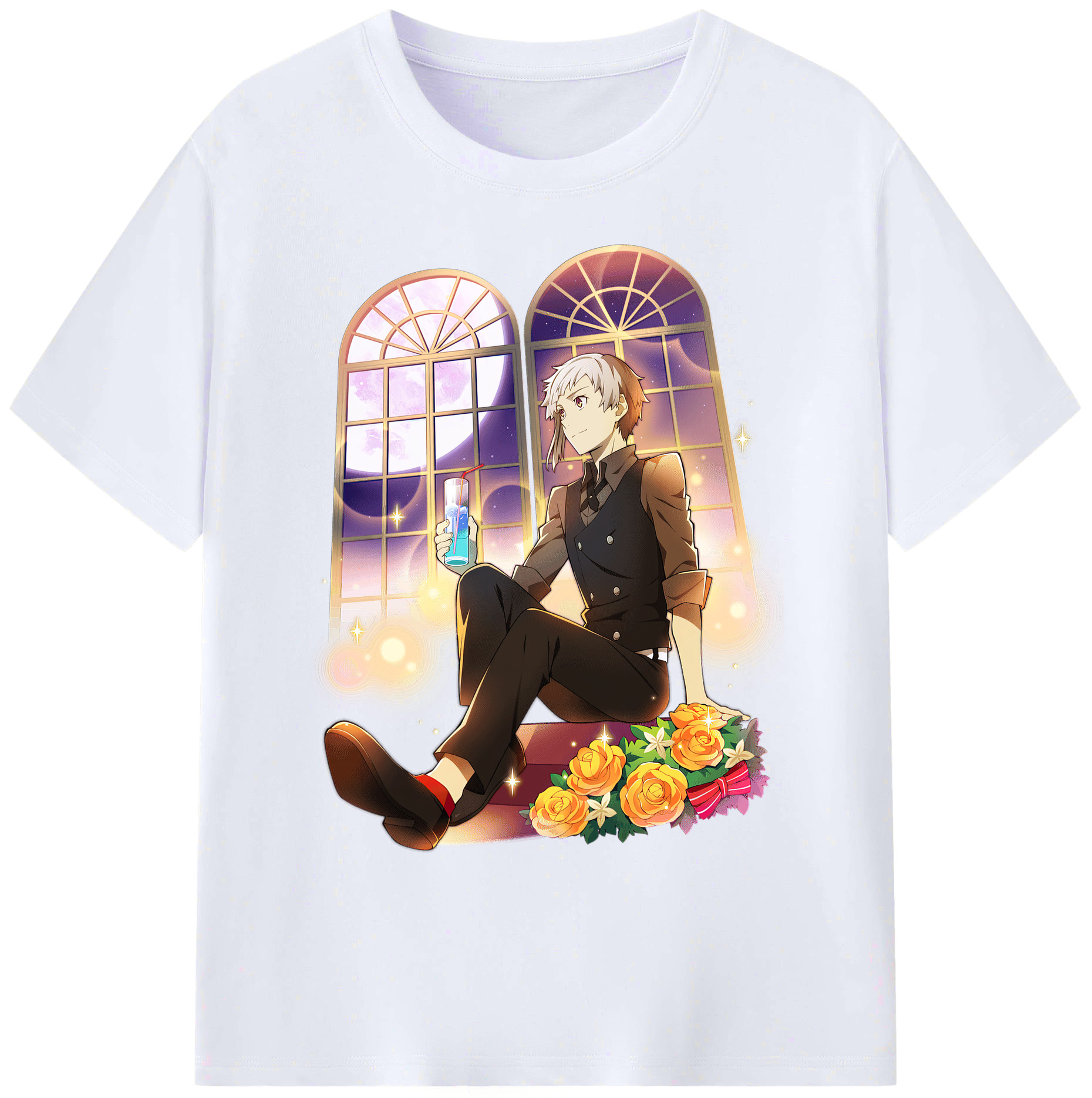 （画像用） 文豪ストレイドッグス Bungo Stray Dogs 綿100％ メンズ半袖Tシャツ｜肌触りやわらか＆通気性