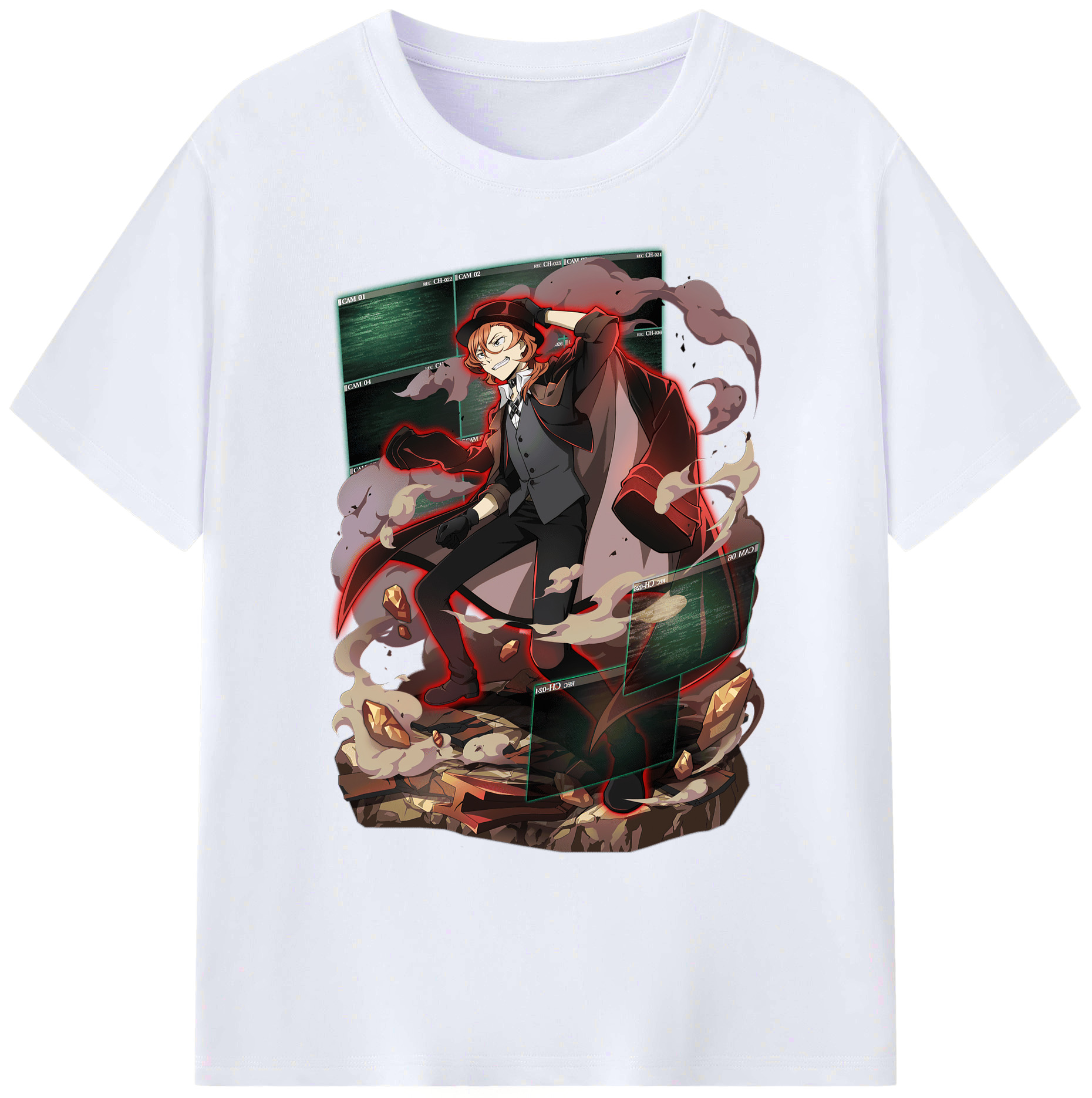 （画像用） 文豪ストレイドッグス Bungo Stray Dogs 綿100％ メンズ半袖Tシャツ｜肌触りやわらか＆通気性