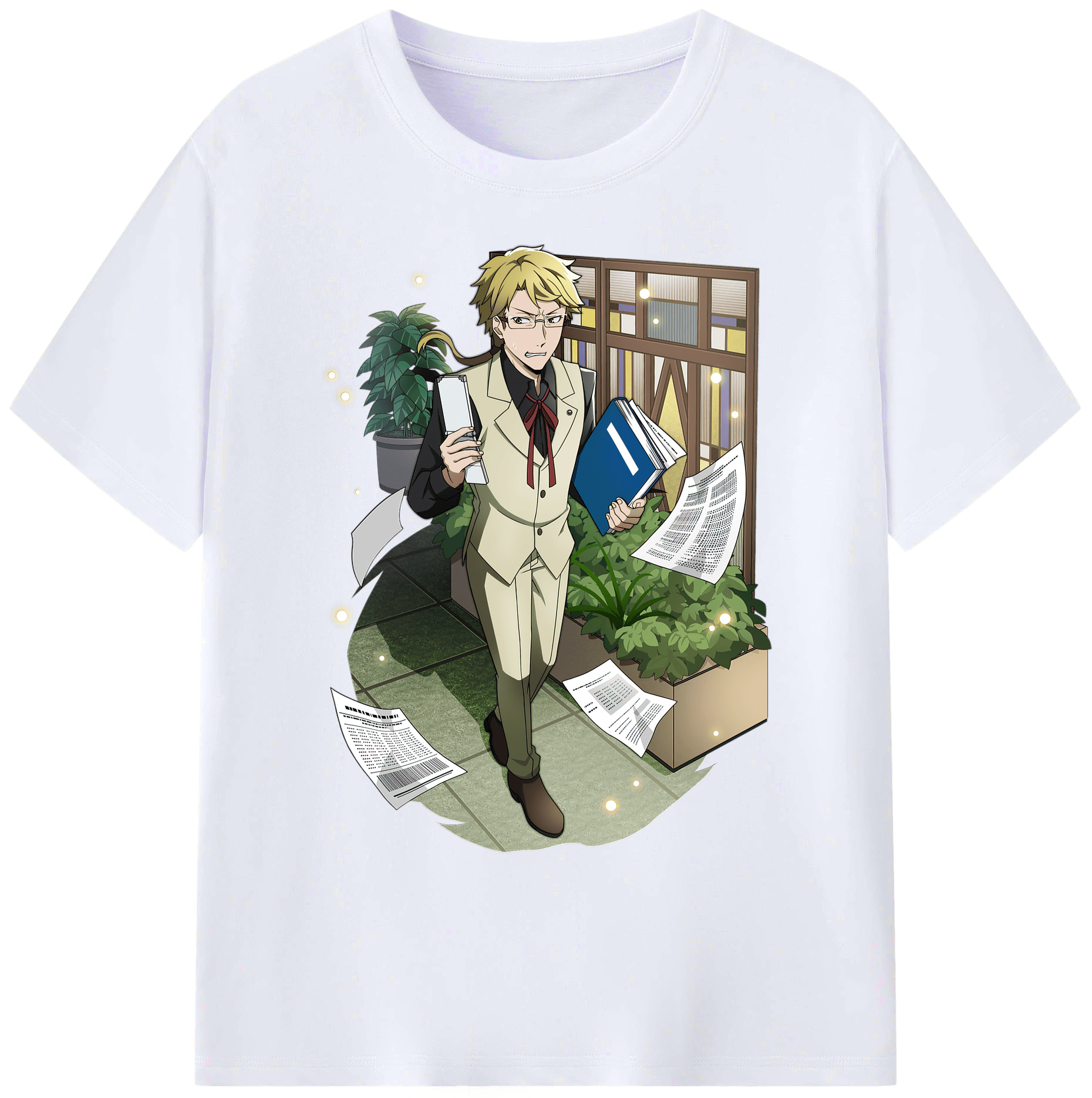 （画像用） 文豪ストレイドッグス Bungo Stray Dogs 綿100％ メンズ半袖Tシャツ｜肌触りやわらか＆通気性