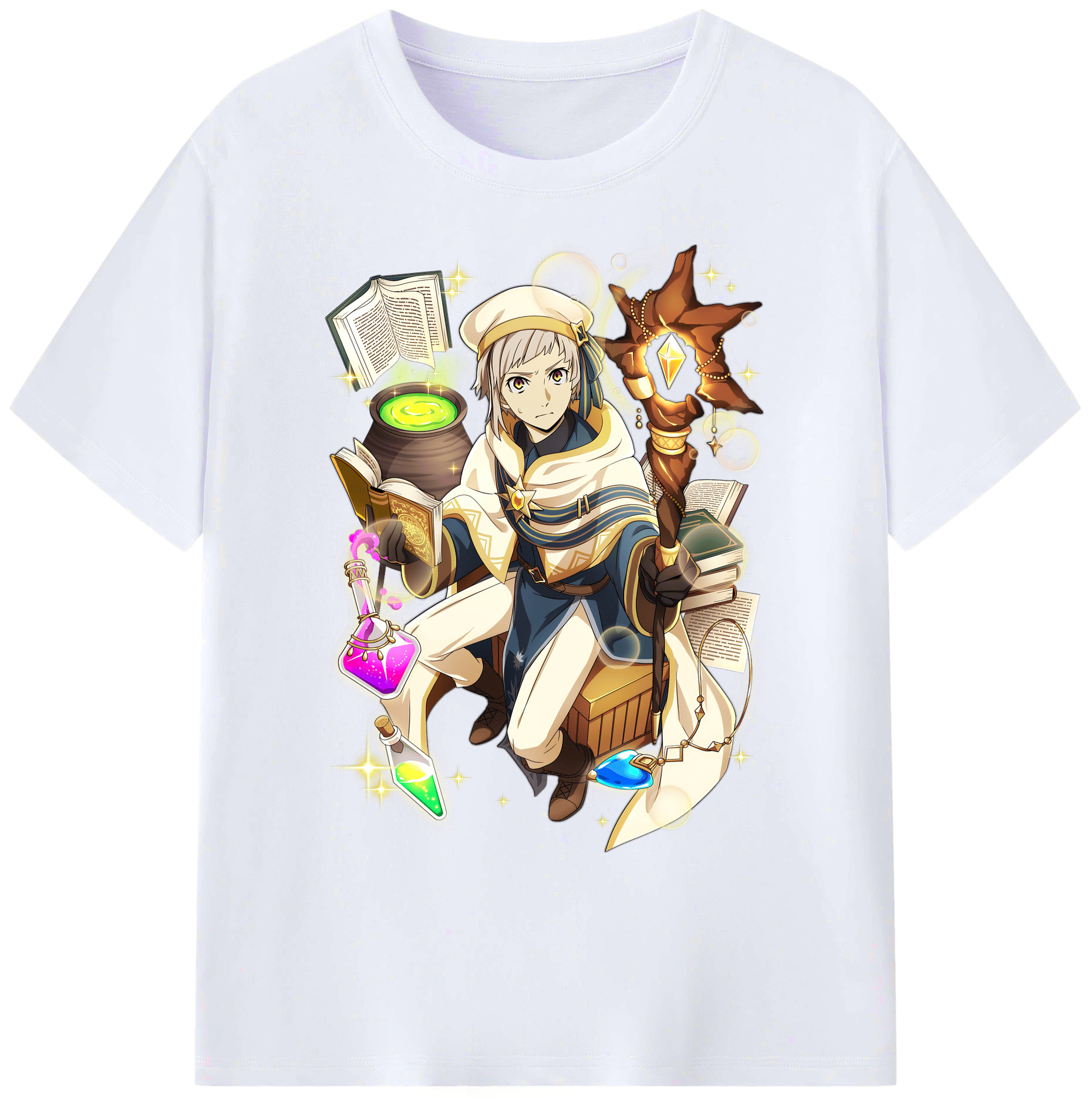 （画像用） 文豪ストレイドッグス Bungo Stray Dogs 綿100％ メンズ半袖Tシャツ｜肌触りやわらか＆通気性